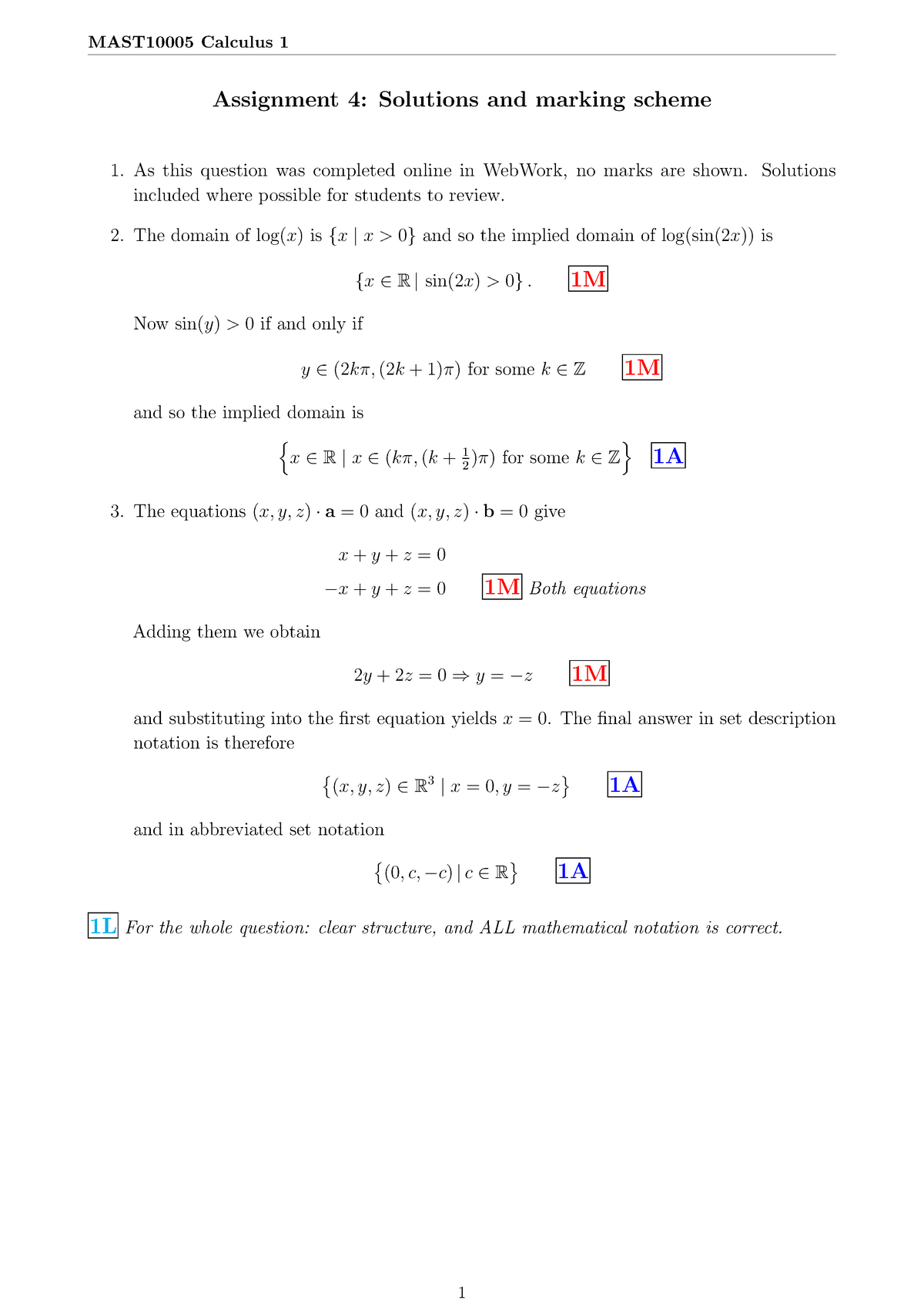 Assignment 4 Assignment 4 Ass - MAST10005 Calculus 1 Assignment 4 ...