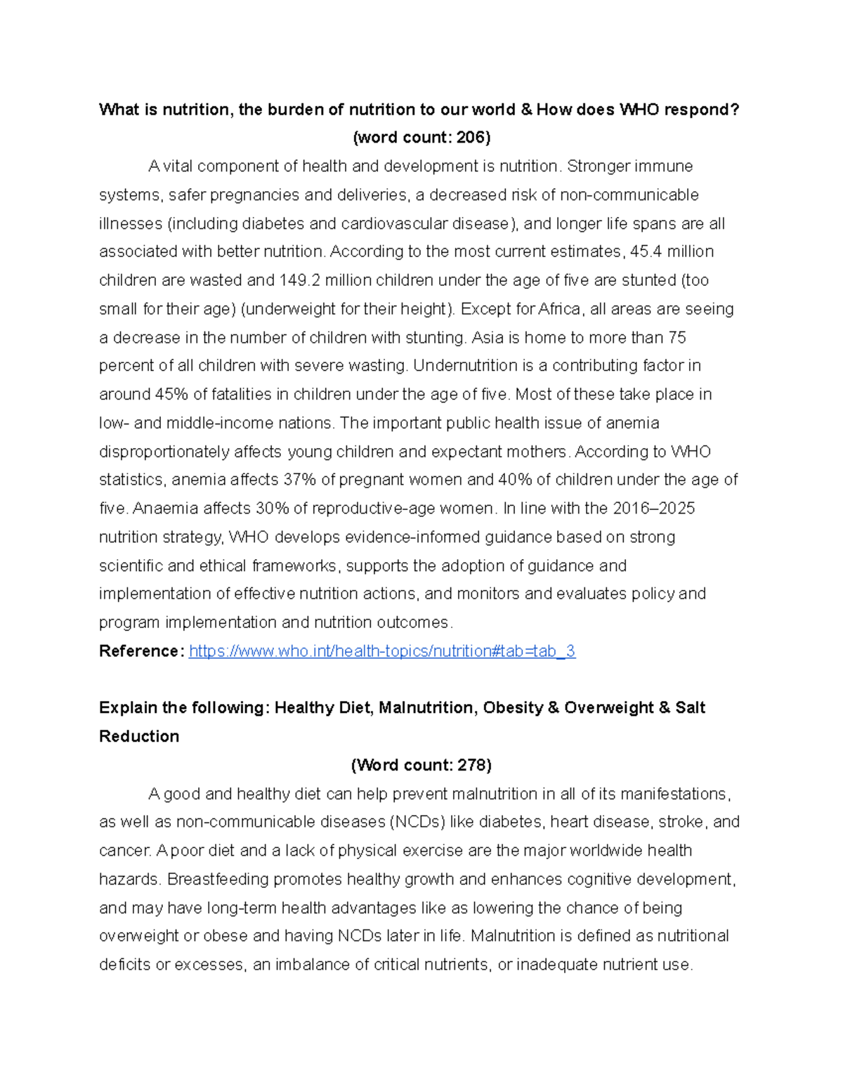 Nutrition lol What is nutrition, the burden of nutrition to our