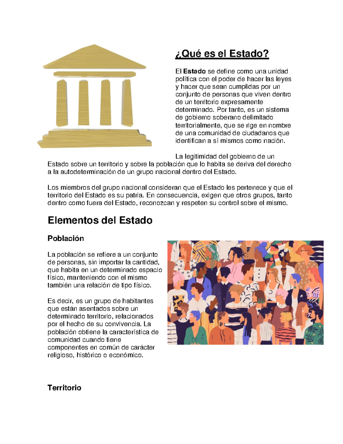 El Estado y sus elementos - ¿Qué es el Estado? El Estado se define como ...