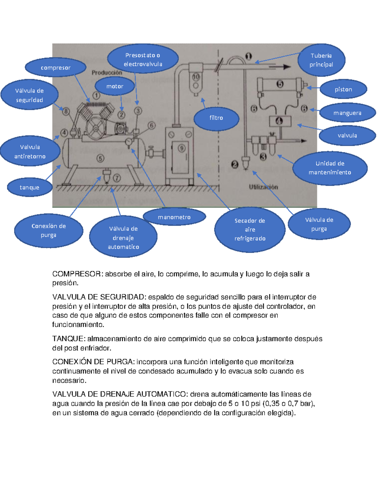 Partes DE Compresor COMPRESOR absorbe el aire, lo comprime, lo