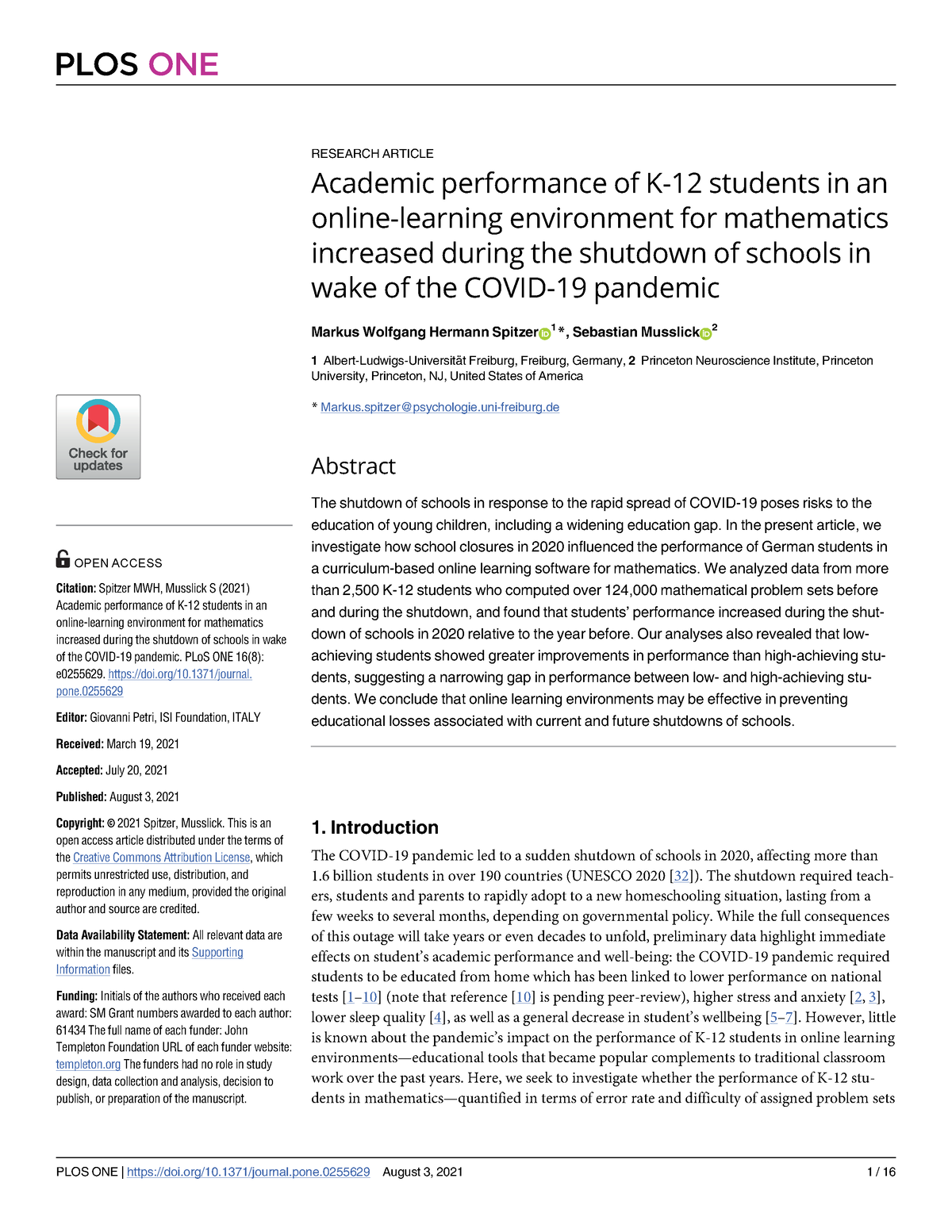 adjustment of students in online learning research paper