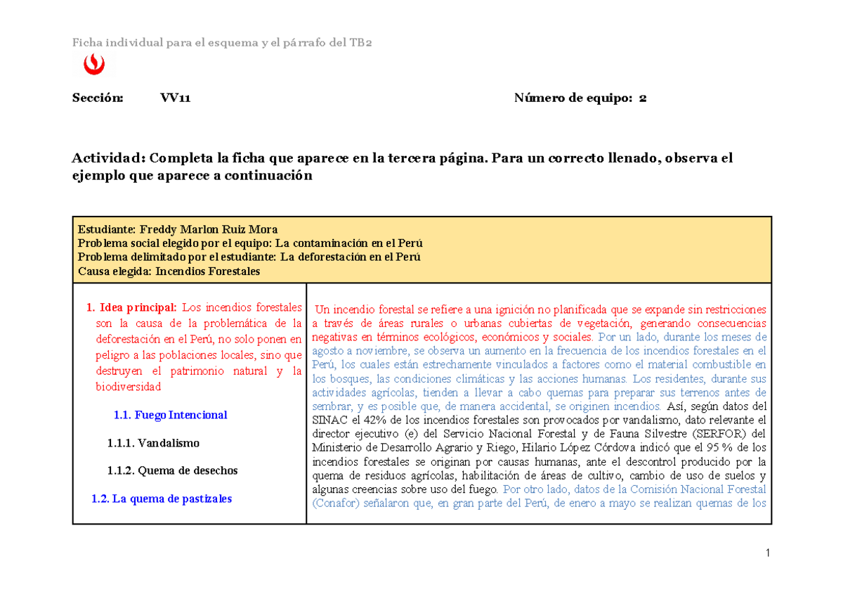 Fichaaa Individual Para El Párrafo Del TB2 - Ficha Individual Para El ...