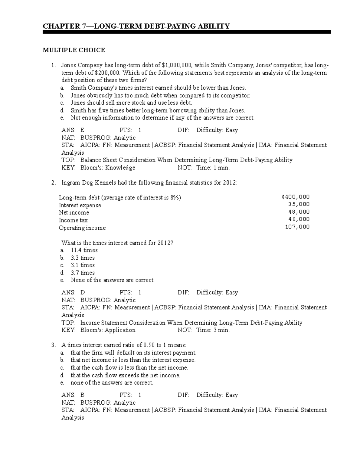 FRA 13e Ch 07 - Notes - CHAPTER 7—LONG-TERM DEBT-PAYING ABILITY ...