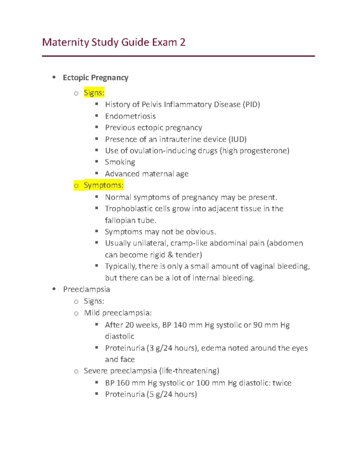 Maternity Study Guide Exam 2 Trophoblastic cells grow into adjacent