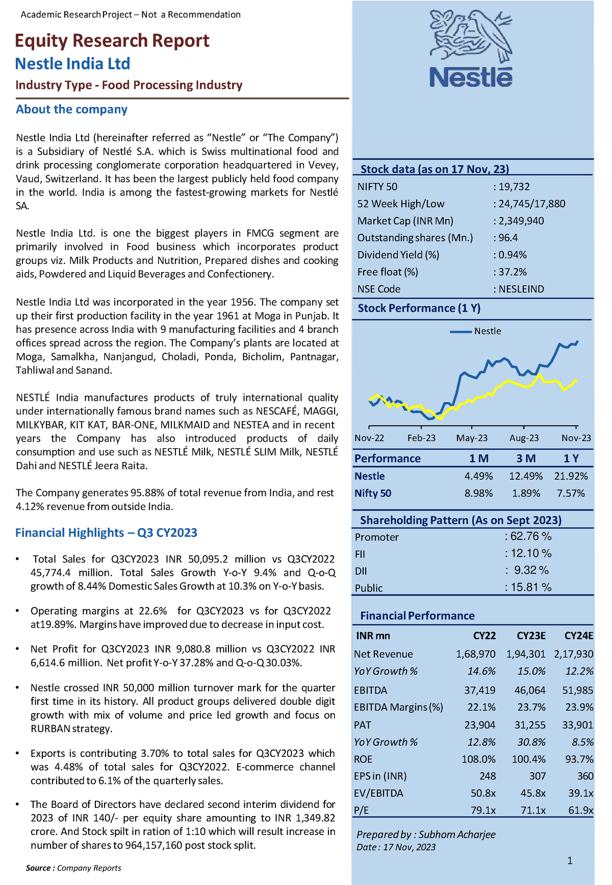 equity research report indian companies