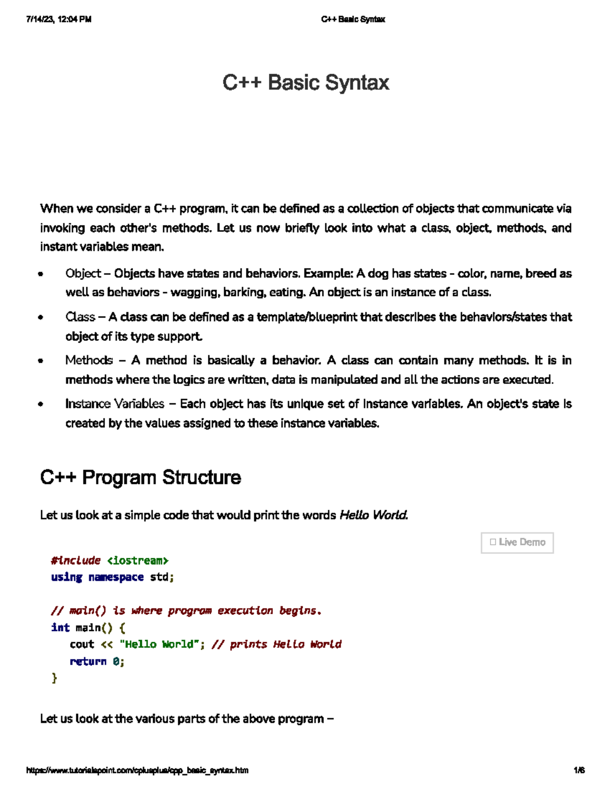 C++ syntax - Information and communication technology - Studocu
