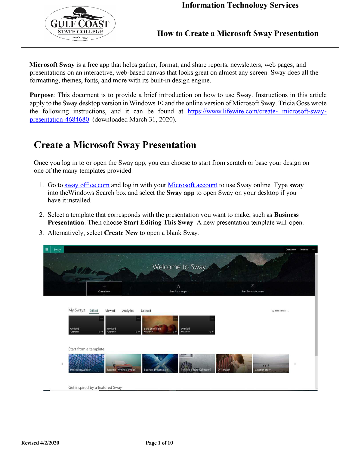 Swayquickstartguide example guide How to Create a Microsoft Sway