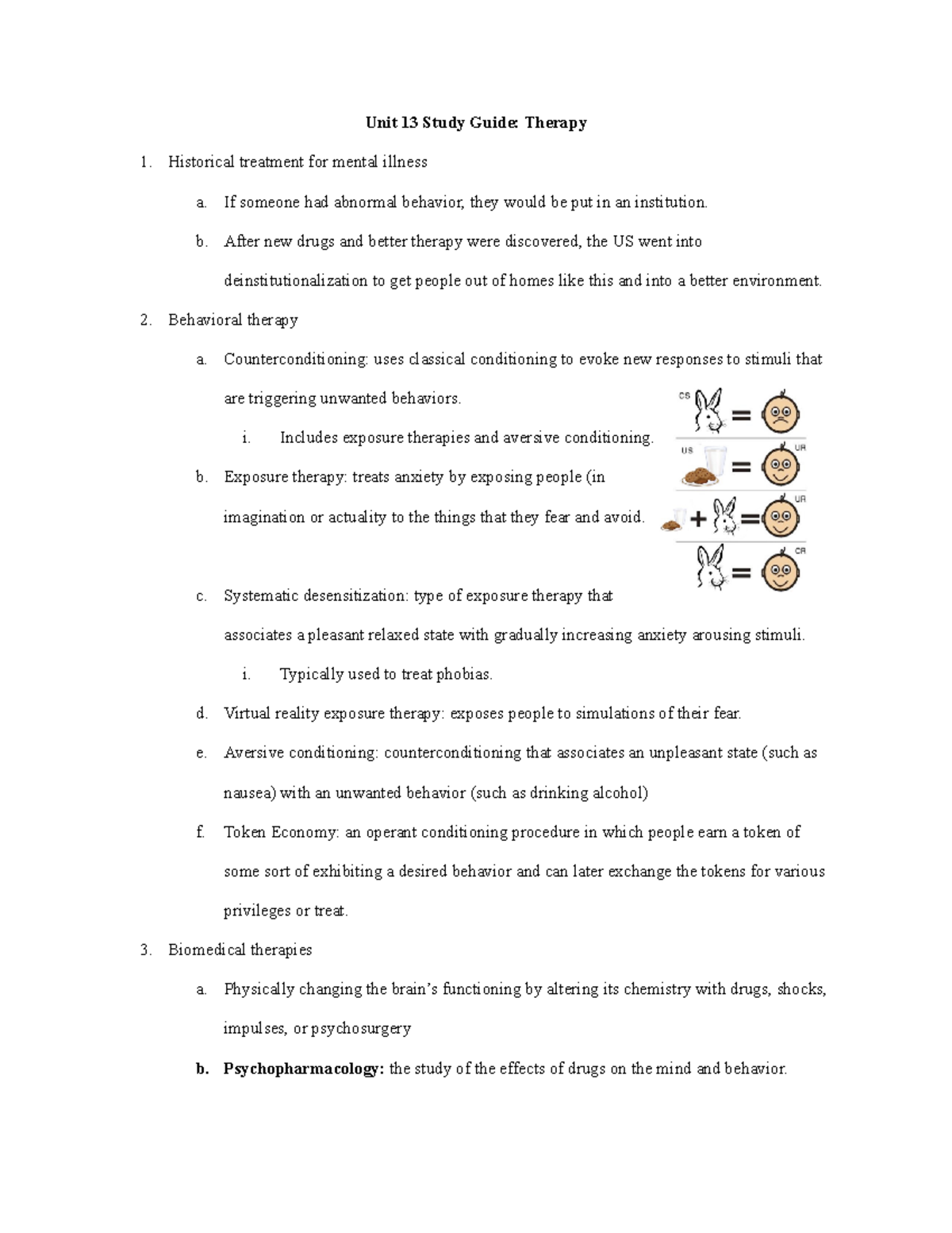 AP Psych Unit 13 Study Guide - Unit 13 Study Guide: Therapy Historical ...