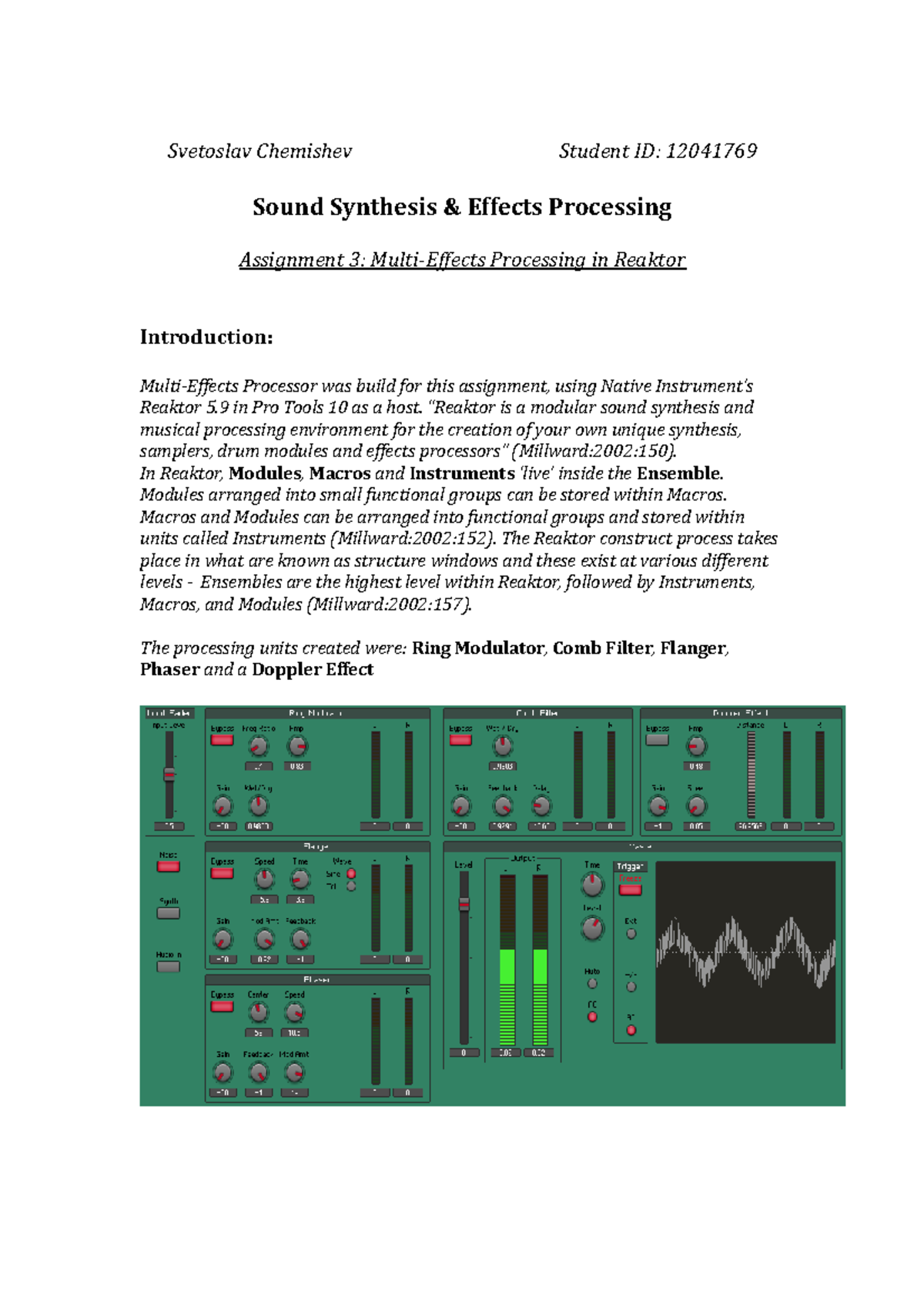 Sound Synthesis & Effects Processing Asgt 3 Multi Effects Processing