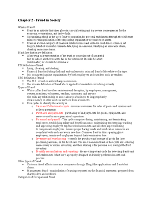 Chapter 3 Notes - Fraud Examination And Forensic Accounting BFOR 400 ...