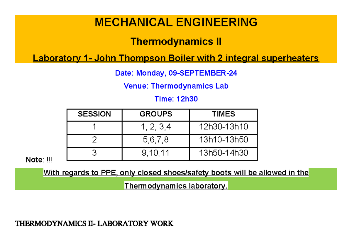 Thermo 2 Boiler Prac Handout SEM22024 - MECHANICAL ENGINEERING ...