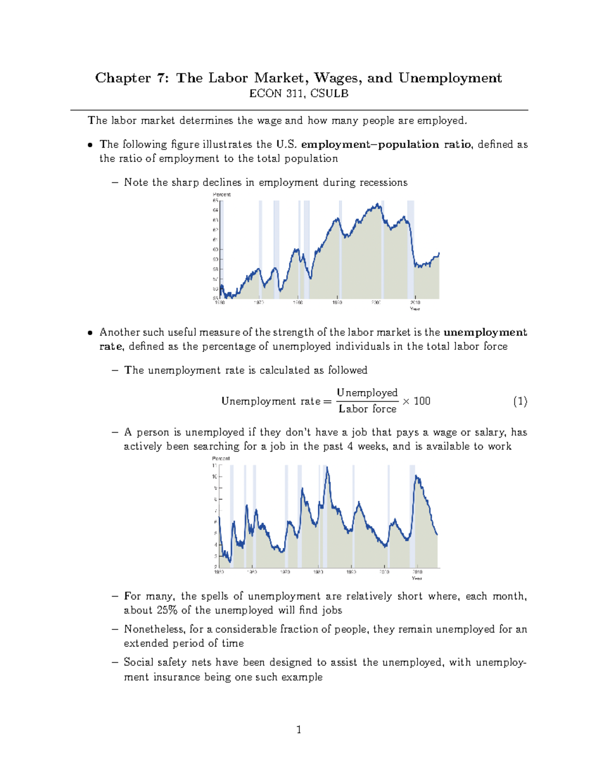 Chapter 7 Notes - Chapter 7: The Labor Market, Wages, And Unemployment ...