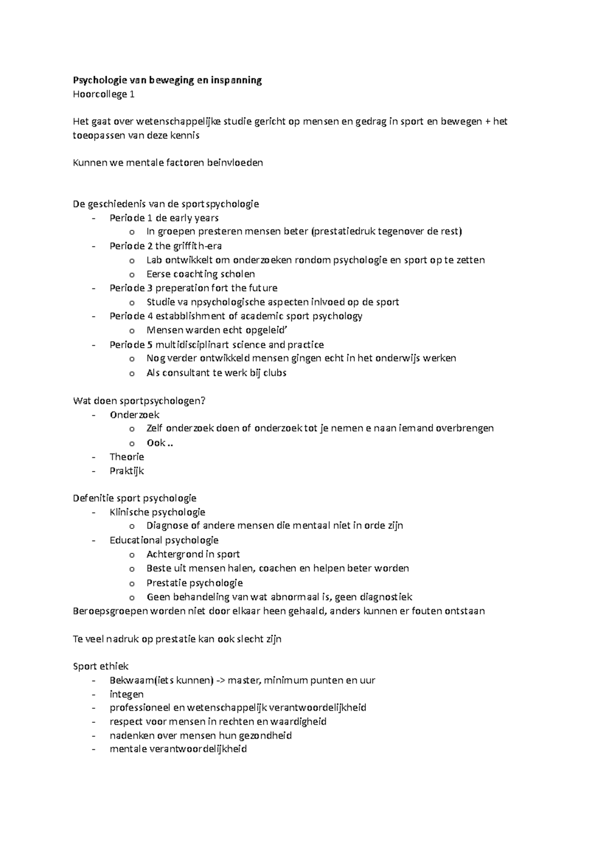 Psychologie van bewegen en inspanning - Psychologie van beweging en ...