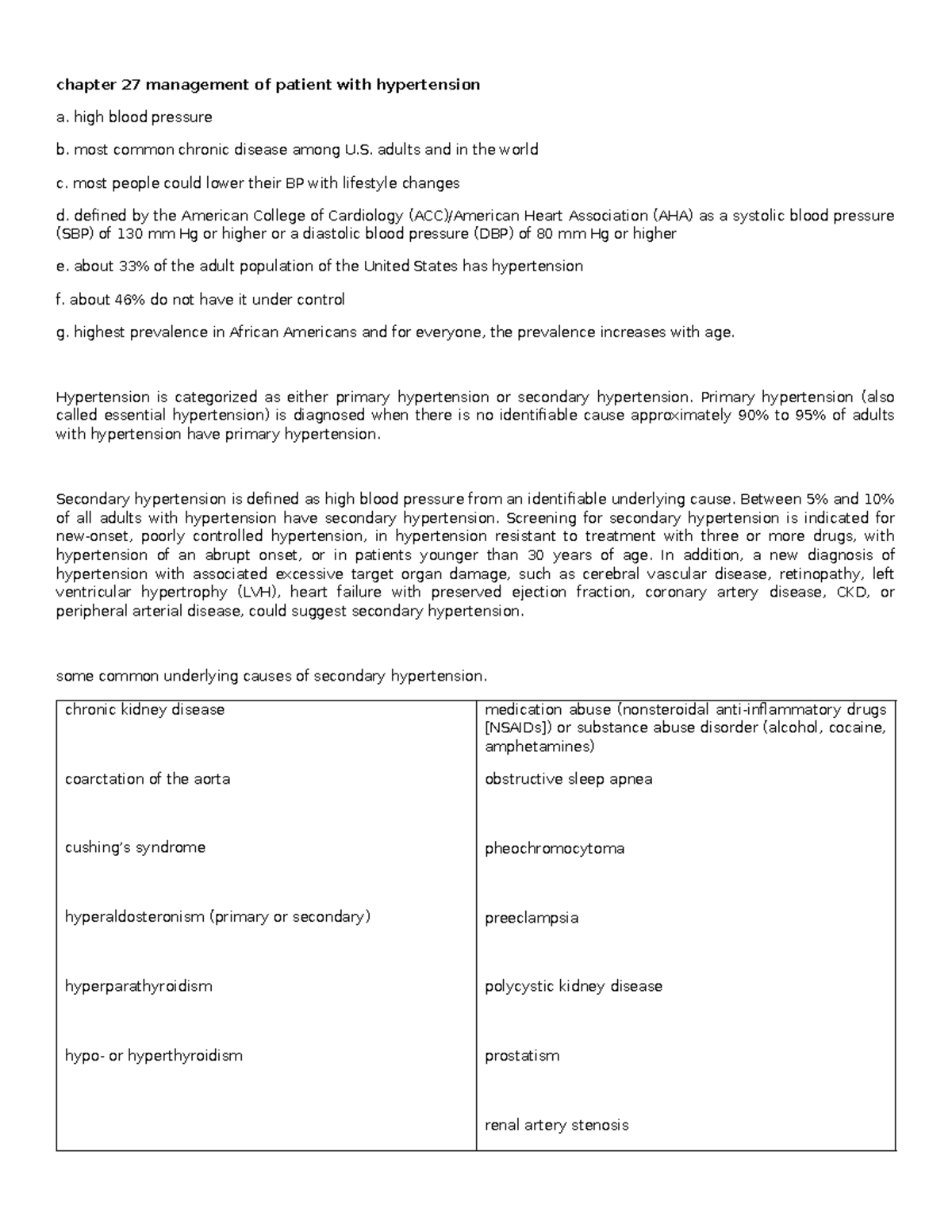 Chapter 27 management of patient with hypertension - chapter 27 ...