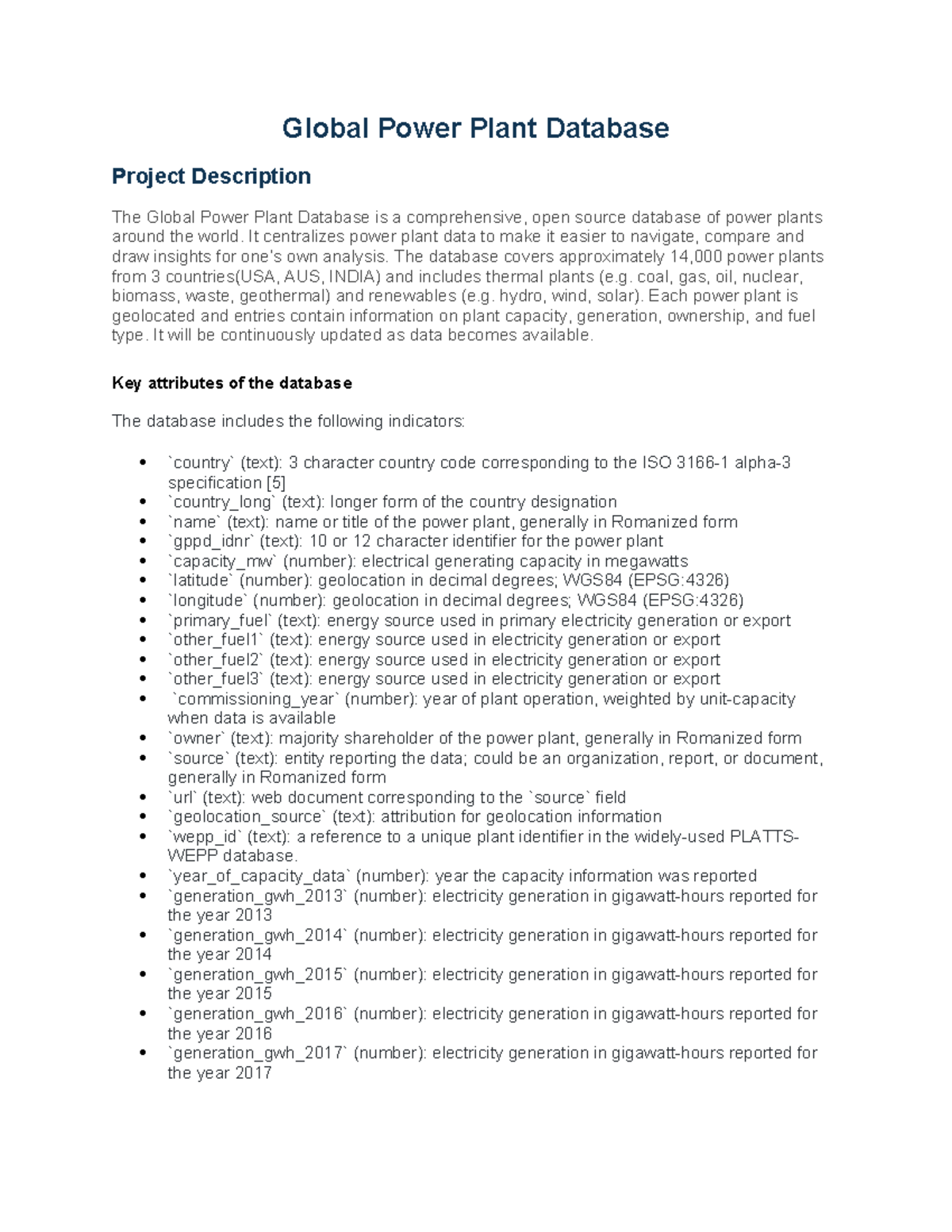 Second-Phase-Evaluation-Projects - Global Power Plant Database Project ...