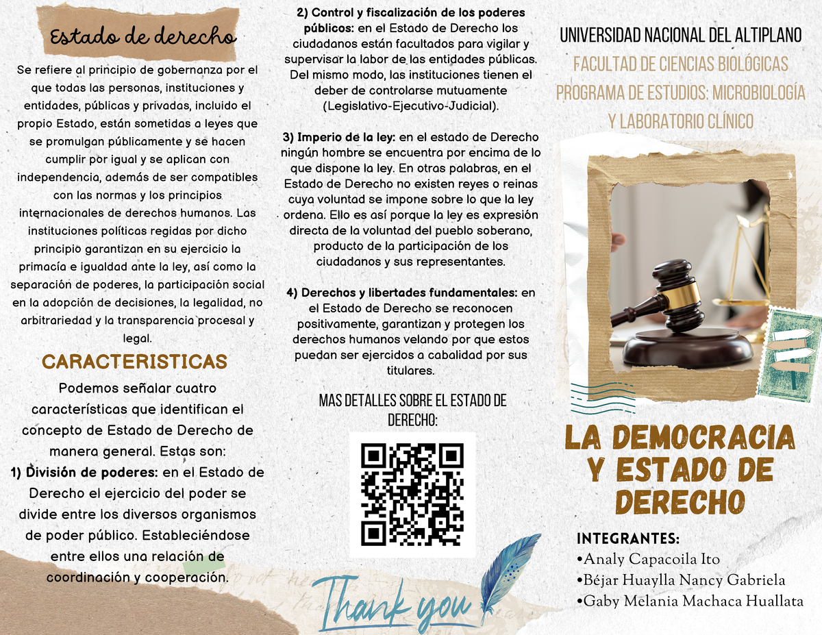 Triptico- Democracia Y Estado DE Derecho - MAS DETALLES SOBRE EL ESTADO ...