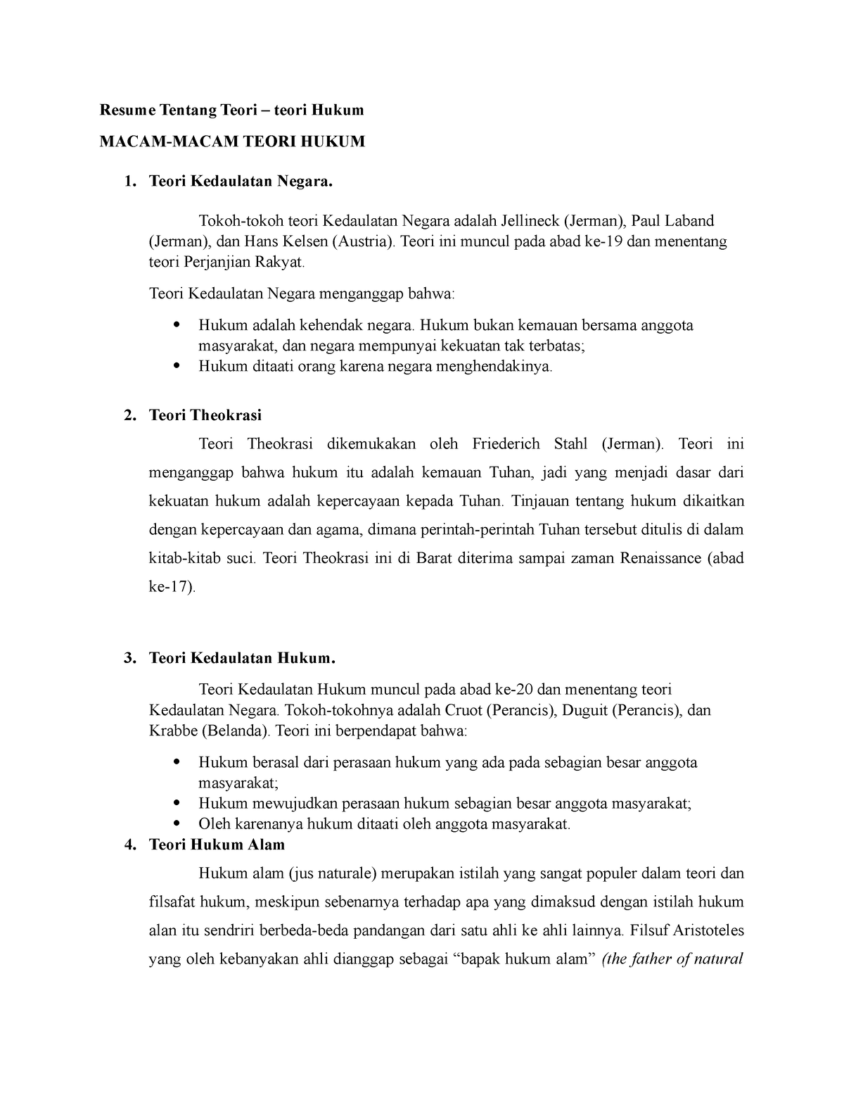 Teori Teori Hukum - Resume Tentang Teori – Teori Hukum MACAM-MACAM ...