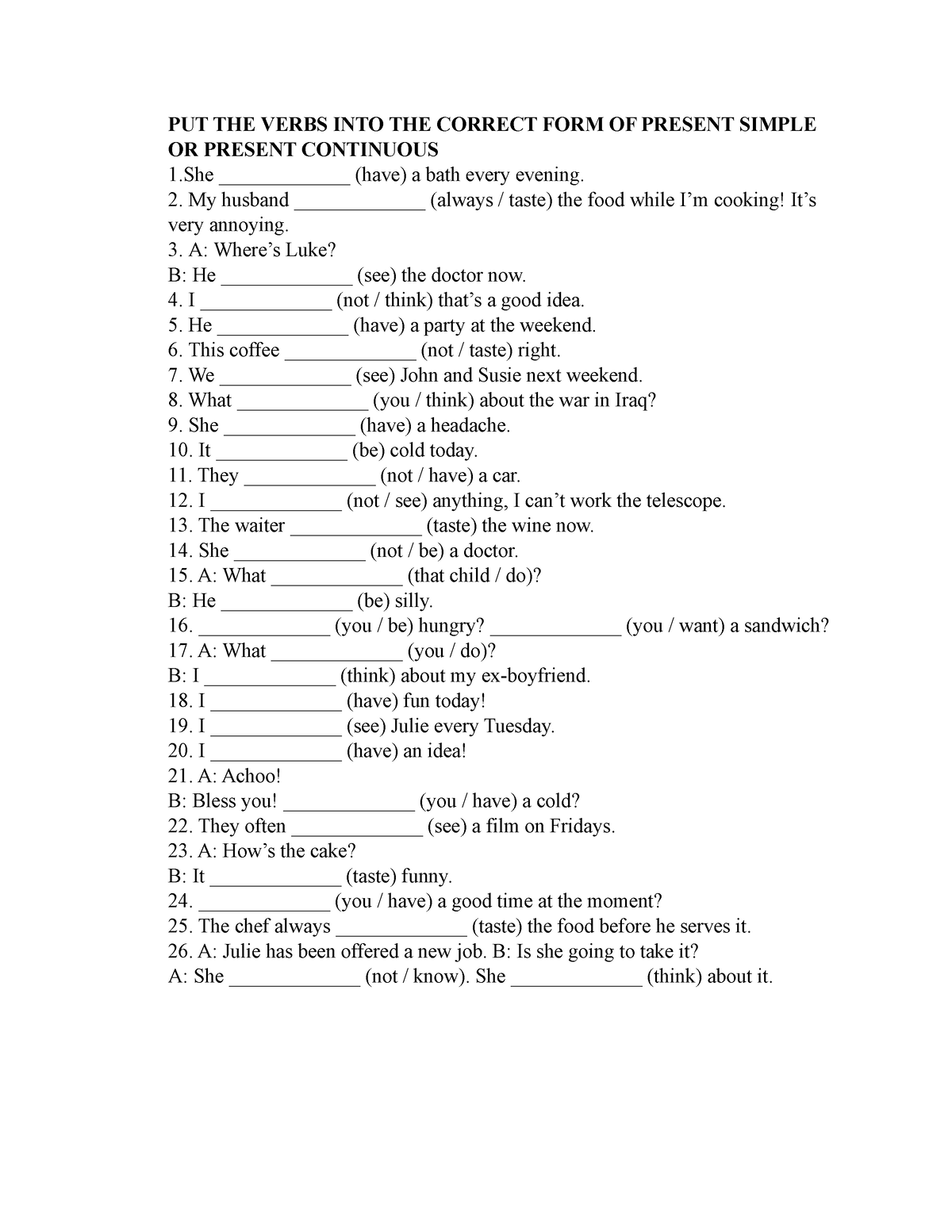 stative-verbs-1-put-the-verbs-into-the-correct-form-of-present-simple