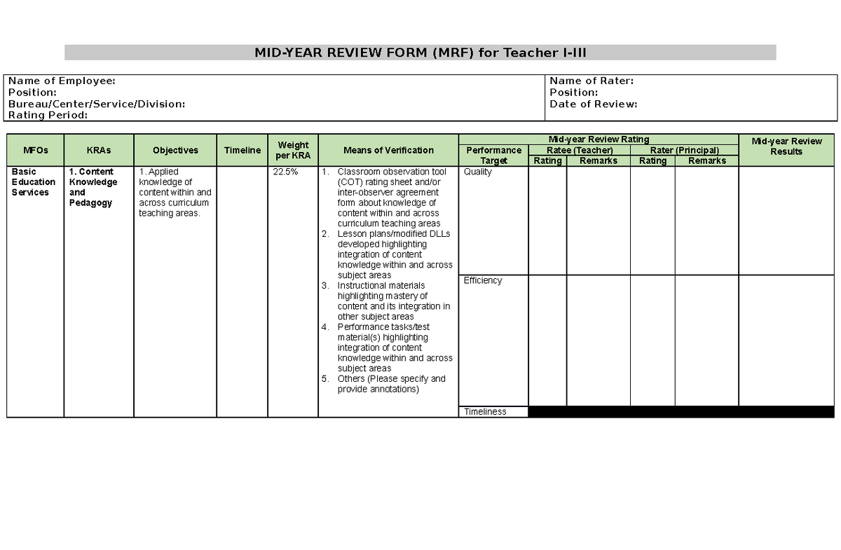 Appendix E - wreGW rh THTJATH ETH - MID-YEAR REVIEW FORM (MRF) for ...