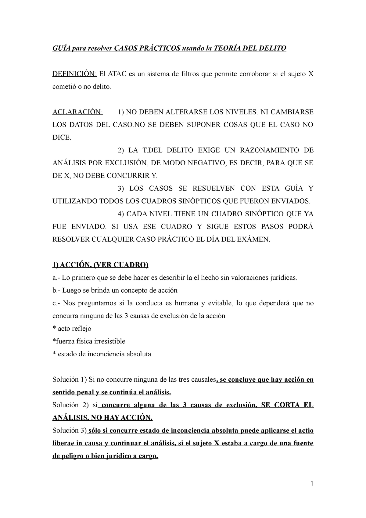 Analisis Teoria Del Delito - GUÍA para resolver CASOS PRÁCTICOS usando ...