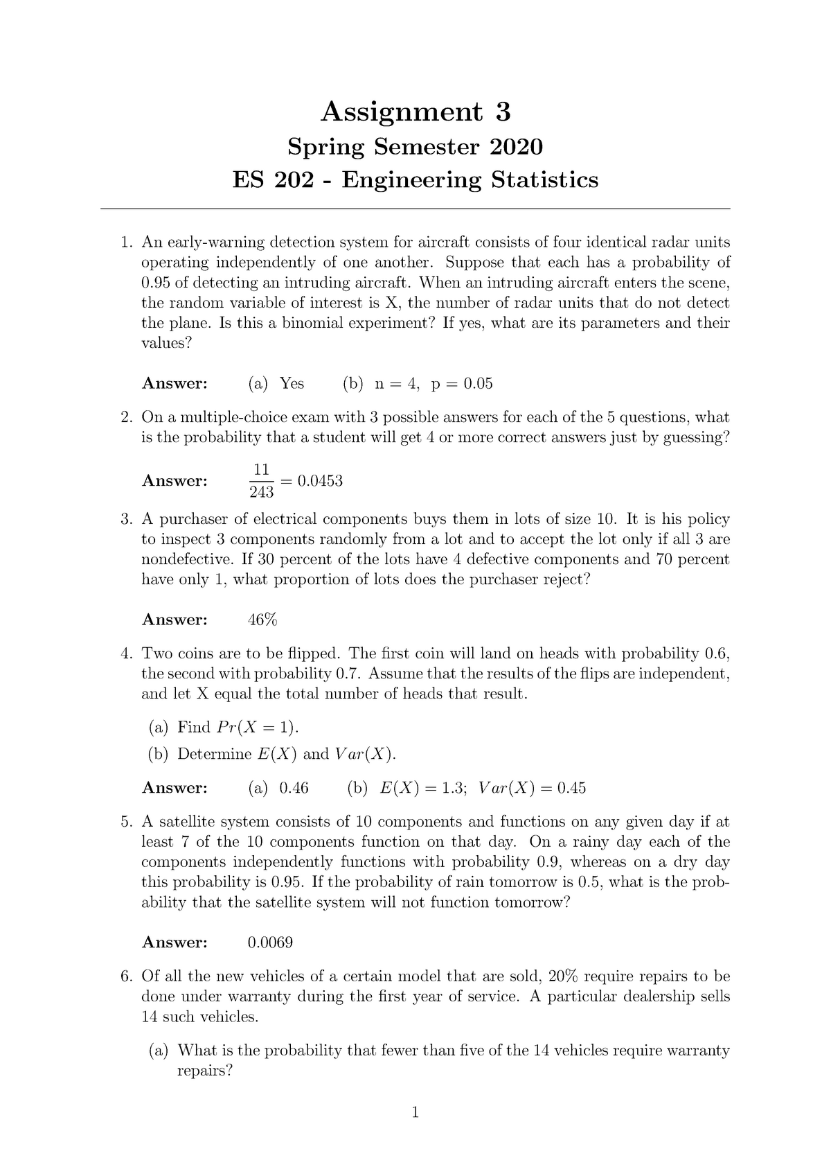 Course Statistics And Probability