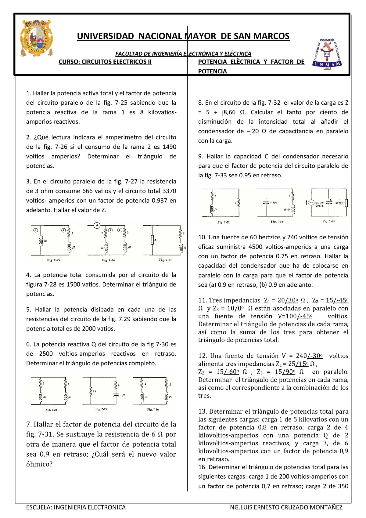 Potencia Electrica Problemas Studocu