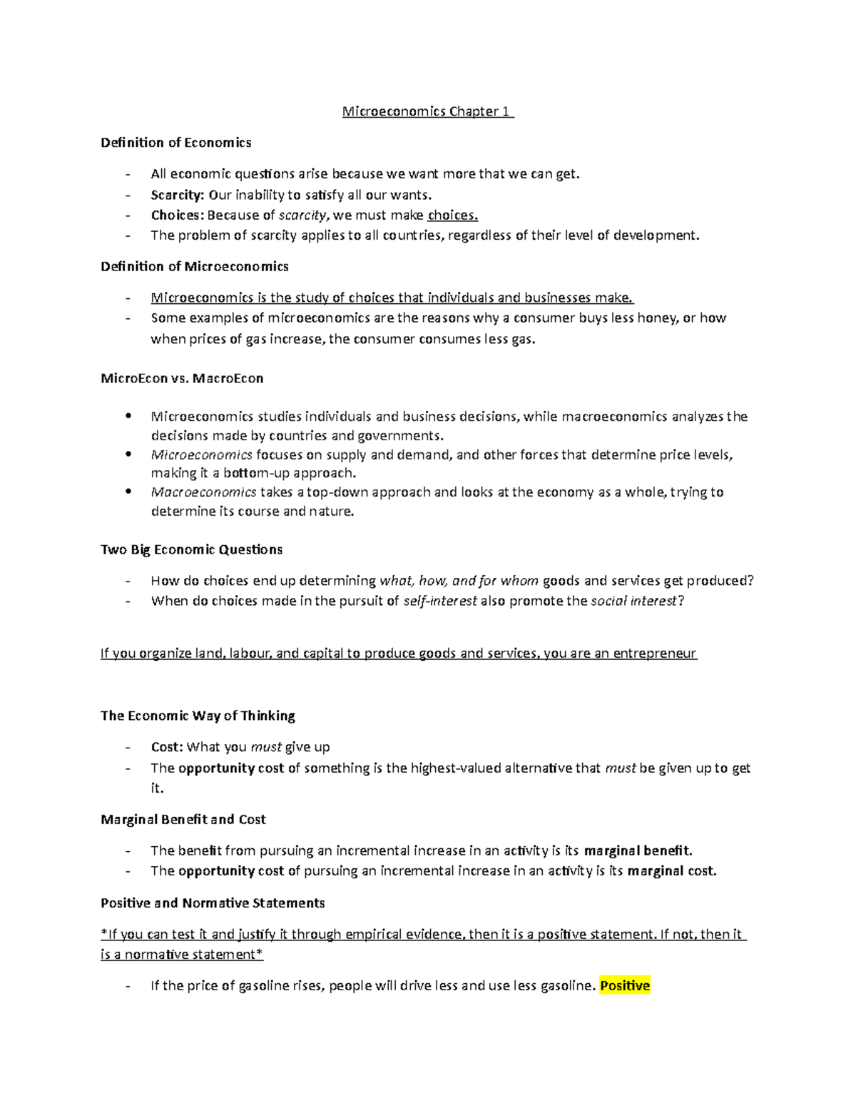 economics-1021-notes-microeconomics-chapter-1-definition-of-economics