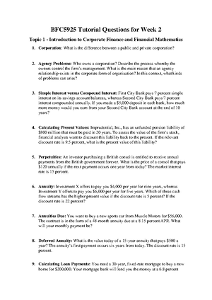 Week 5 tutorial questions - BFC5925 Tutorial Questions for Week 5 Topic ...