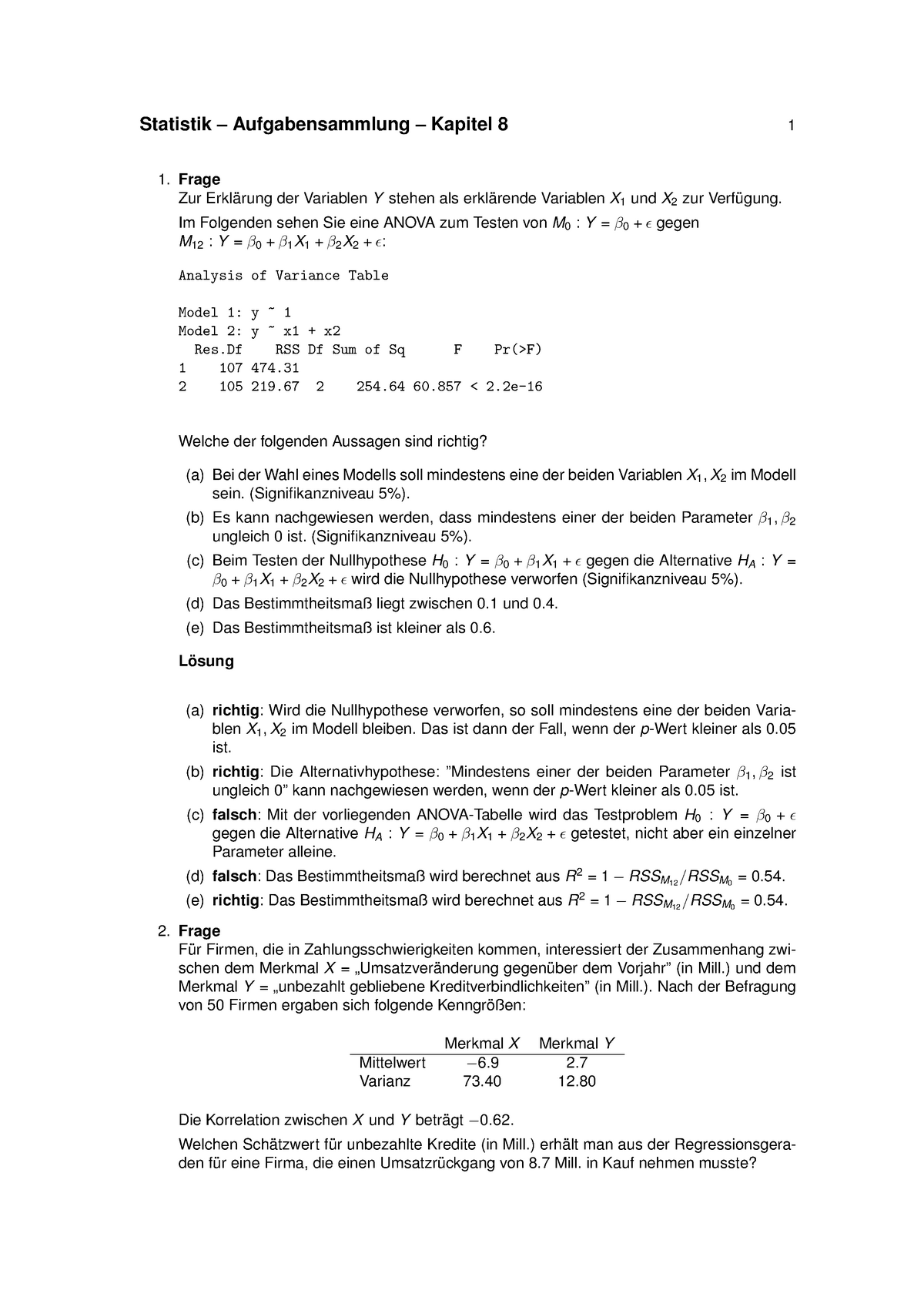 Aufgabensammlung Kapitel 8 - Statistik – Aufgabensammlung – Kapitel 8 1 ...