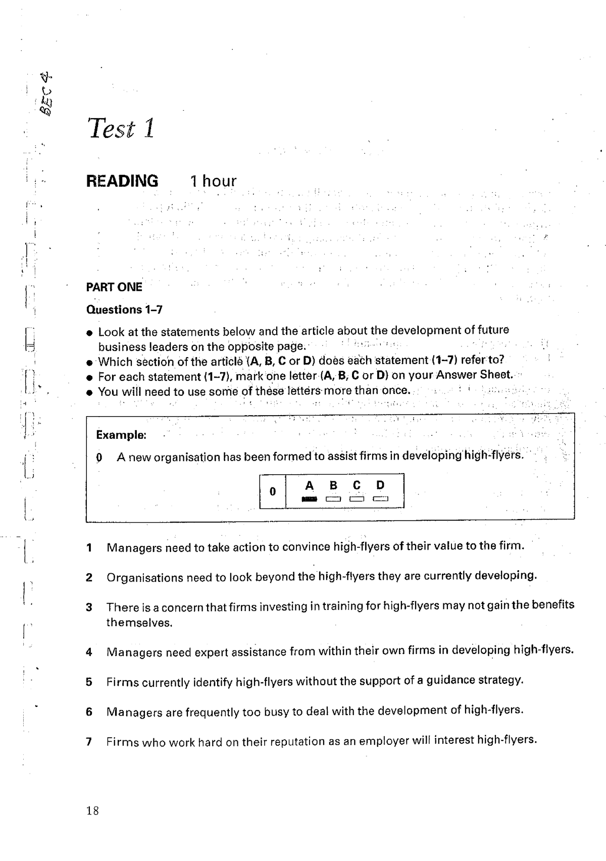 reading test 1 case study