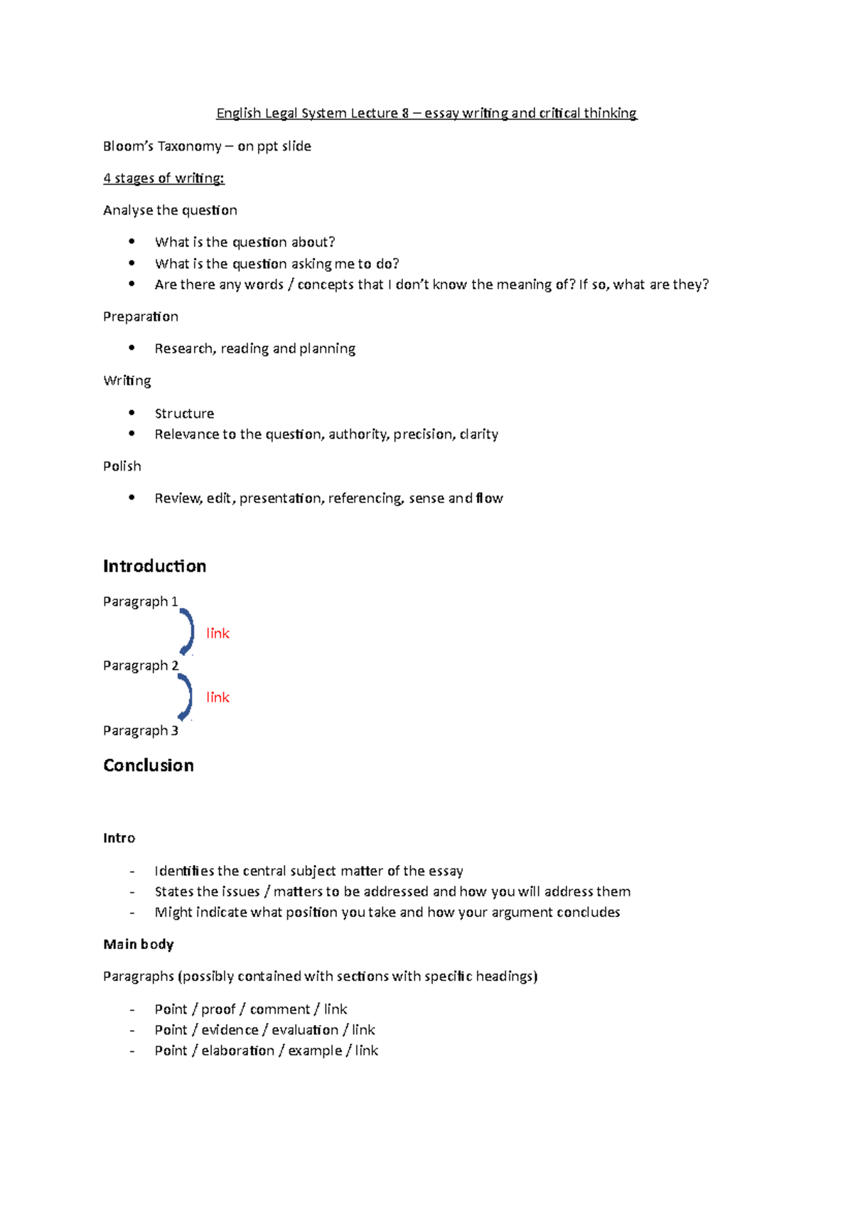 Lecture 8 Notes English Legal System - English Legal System Lecture 8 ...