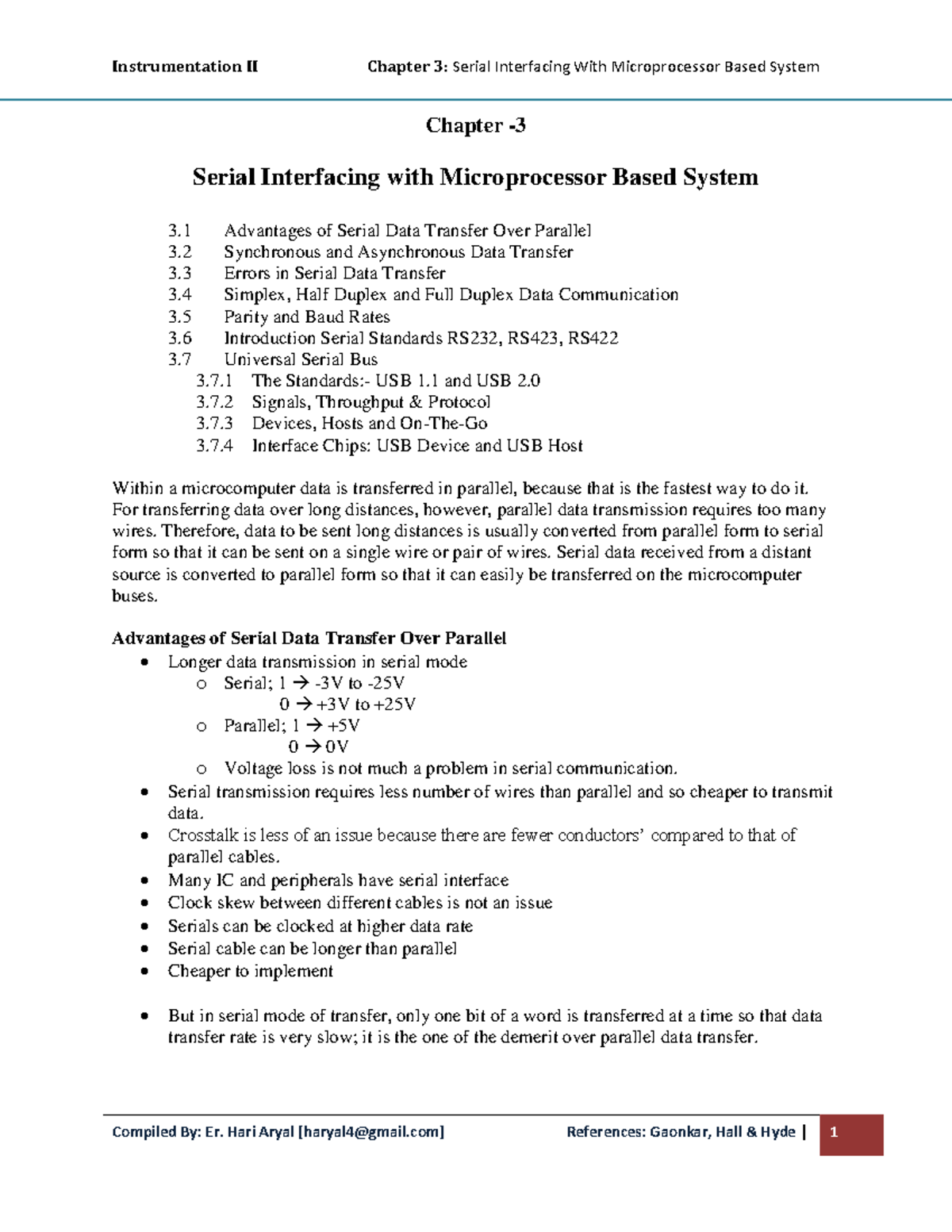Chapter 3 - Serial Interfacing With Microprocessor Based System ...