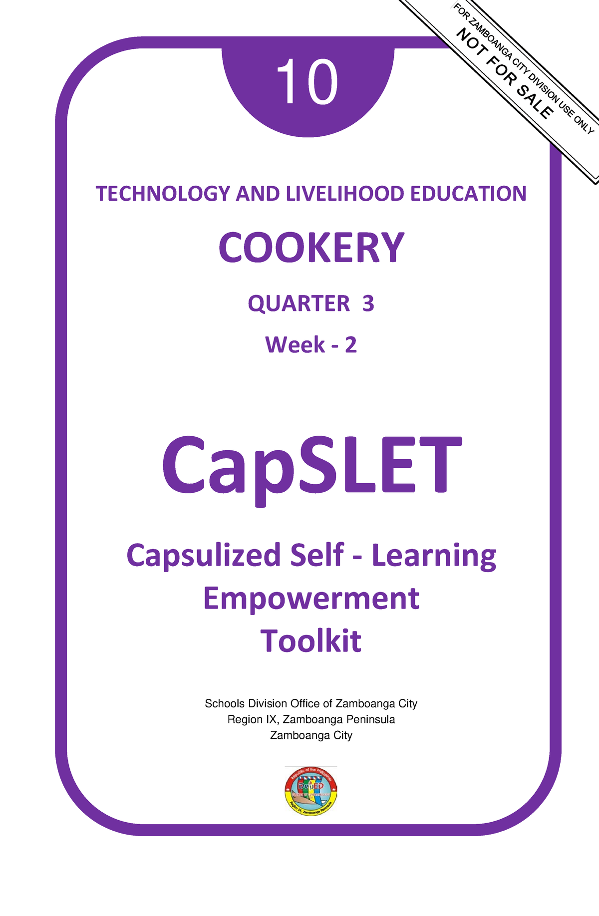 Cookery 9 Q3 W2 - For Tle Subject - TECHNOLOGY AND LIVELIHOOD EDUCATION ...