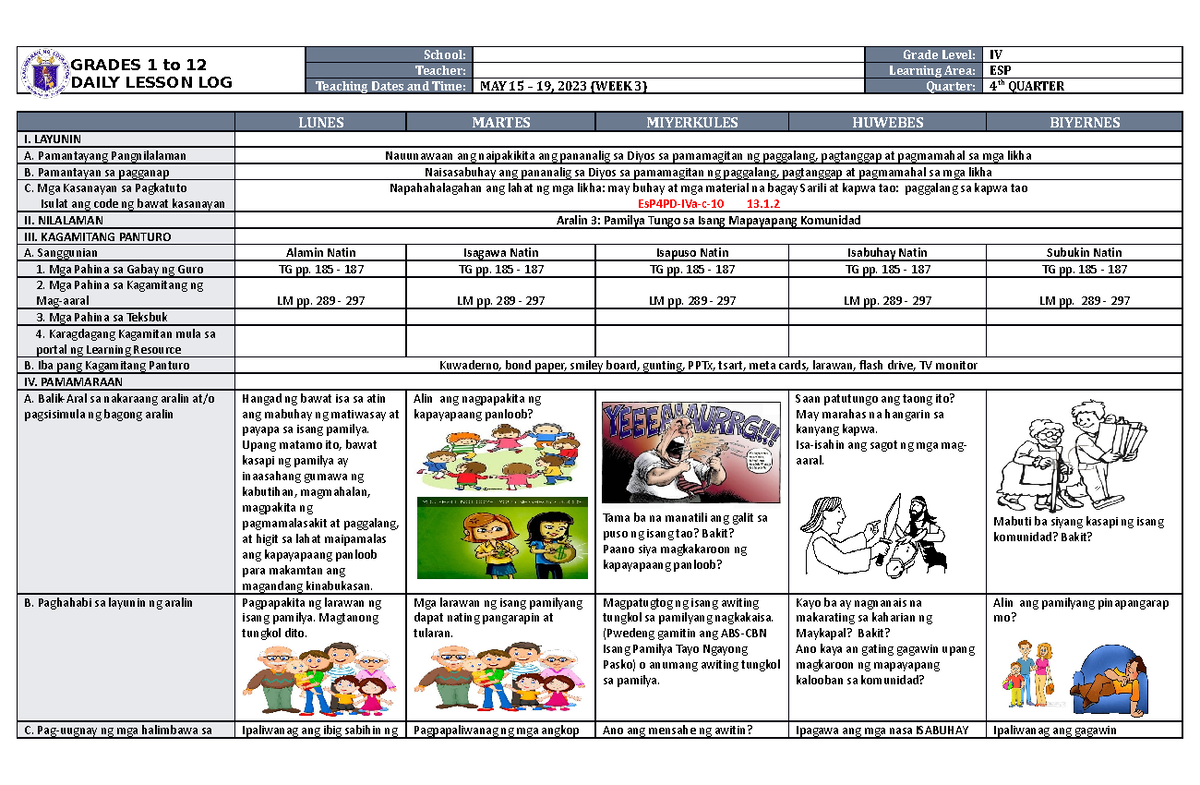 DLL ESP 4 Q4 W3 - more info - GRADES 1 to 12 DAILY LESSON LOG School ...