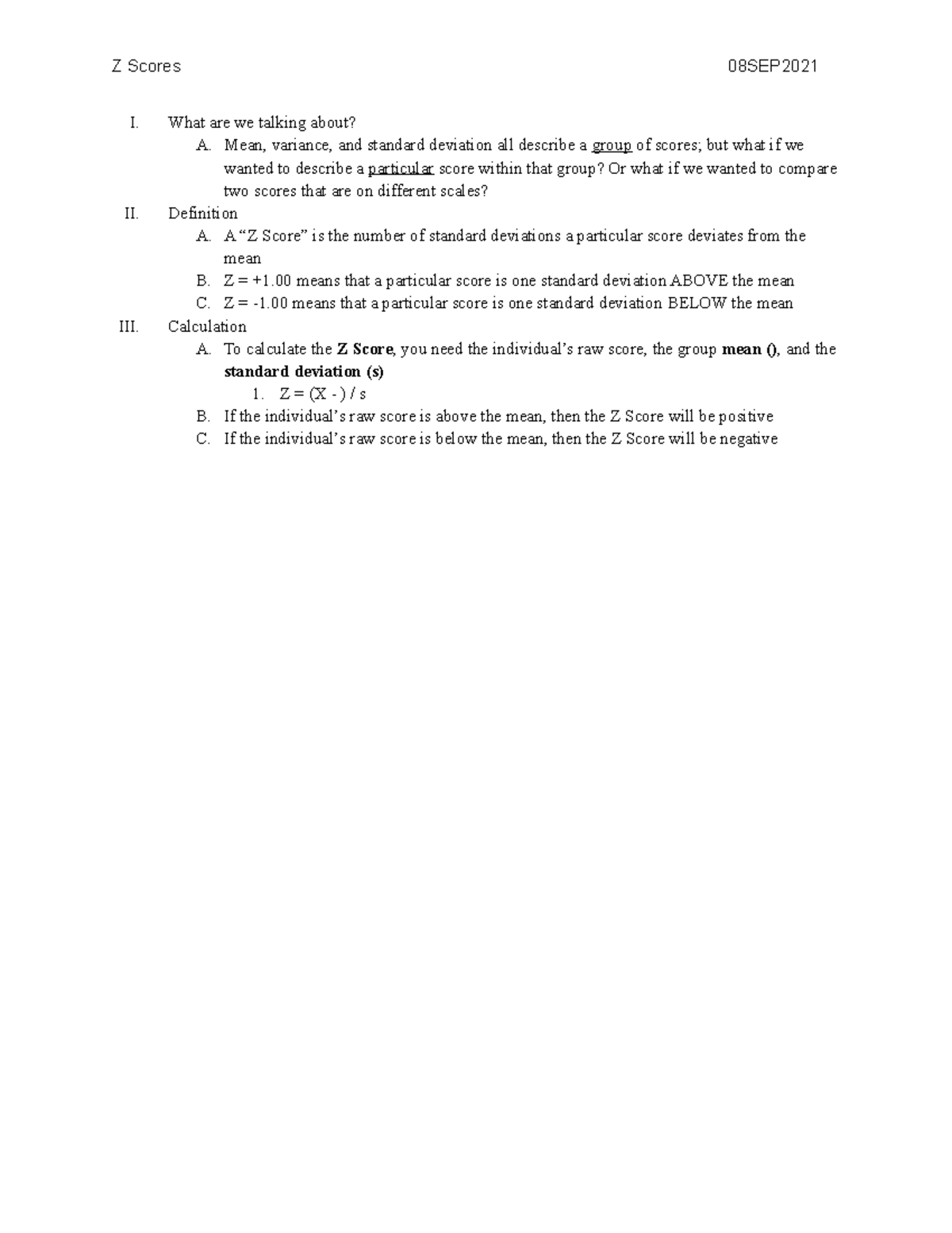 What Happens If Z Score Is Negative