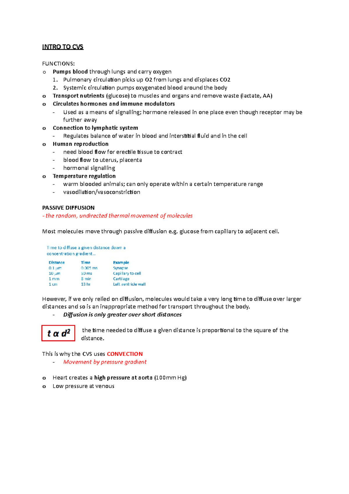 1. Intro TO CVS INTRO TO CVS FUNCTIONS o Pumps blood through lungs