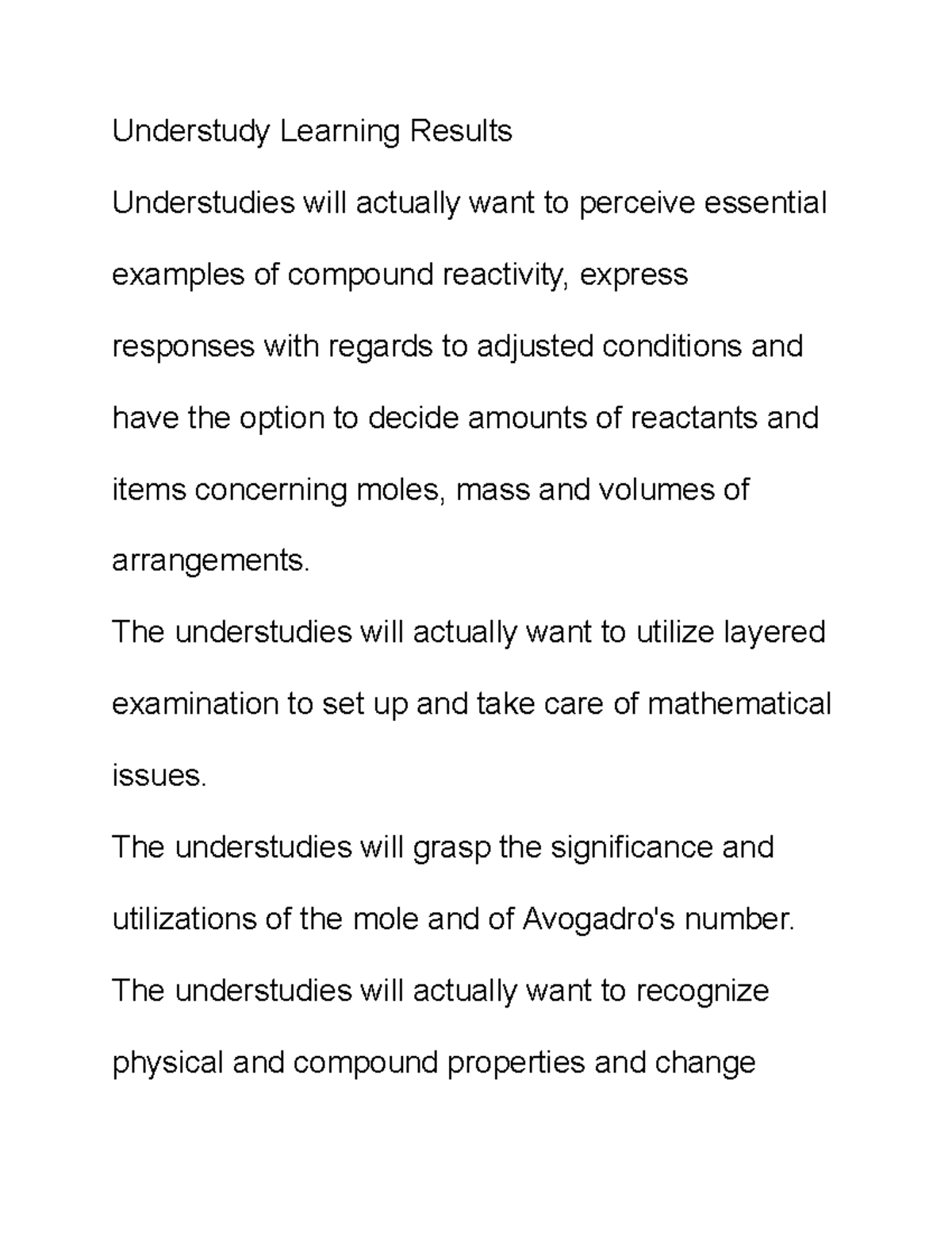 Fundentals of chemistry notes - Understudy Learning Results ...