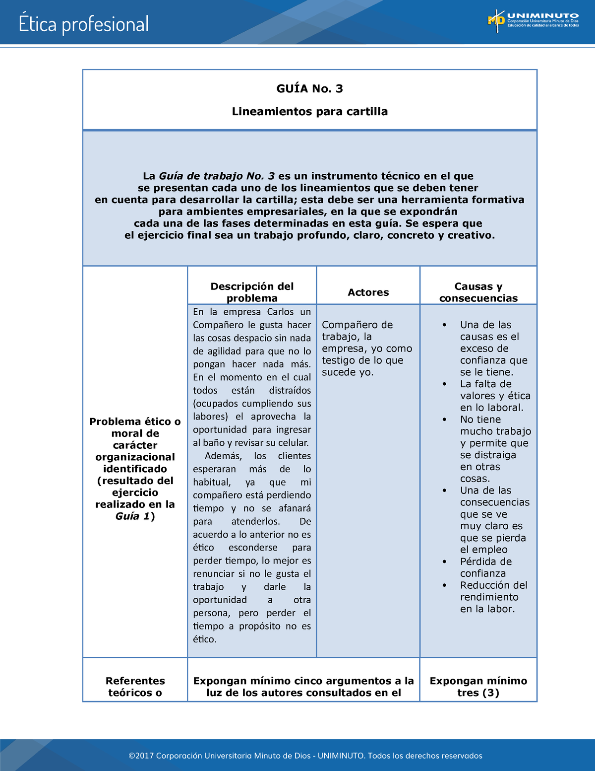 Actividad 8 Etica GuÍa No 3 Lineamientos Para Cartilla La Guía De Trabajo No 3 Es Un 6136