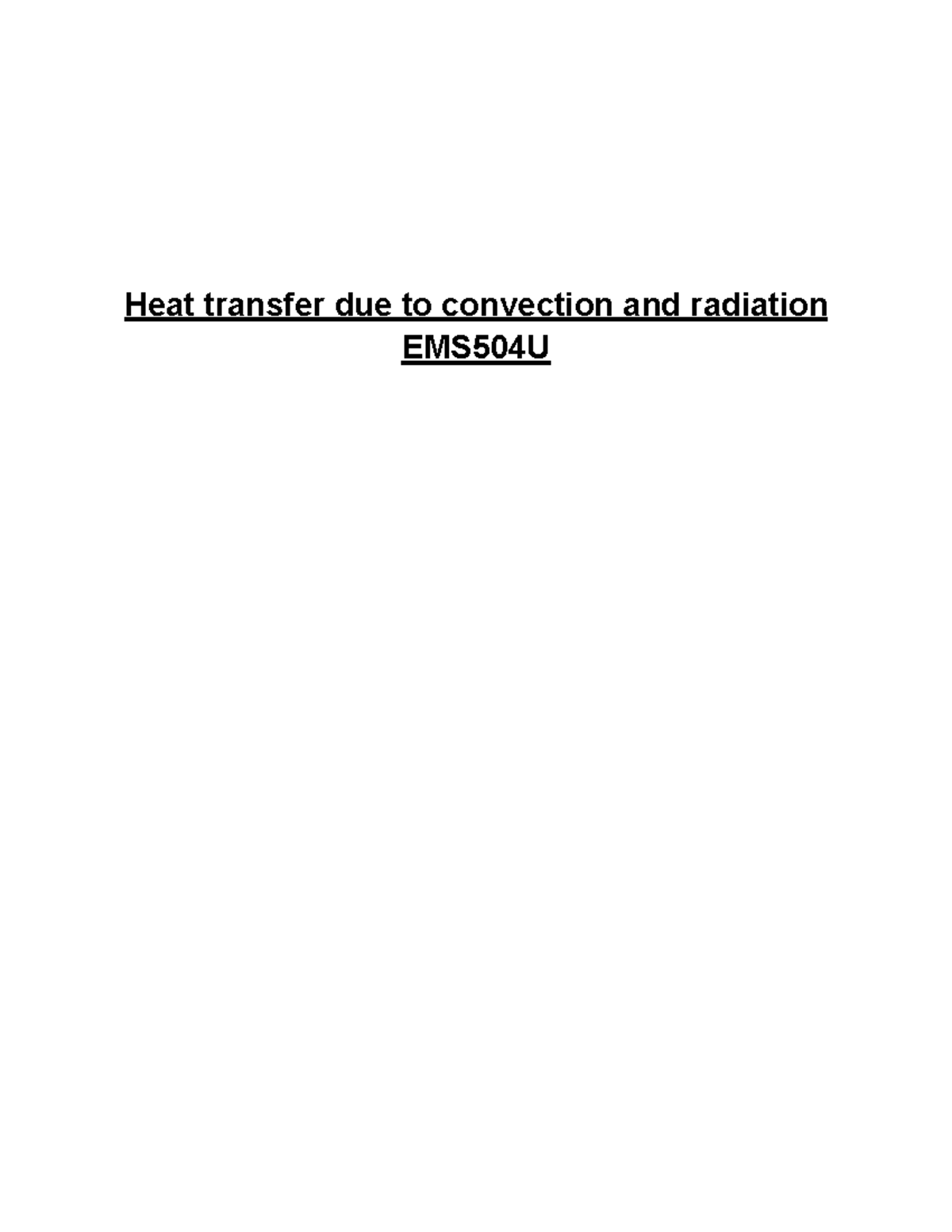 Heat and mass transfer lab report F04 Heat transfer due to convection