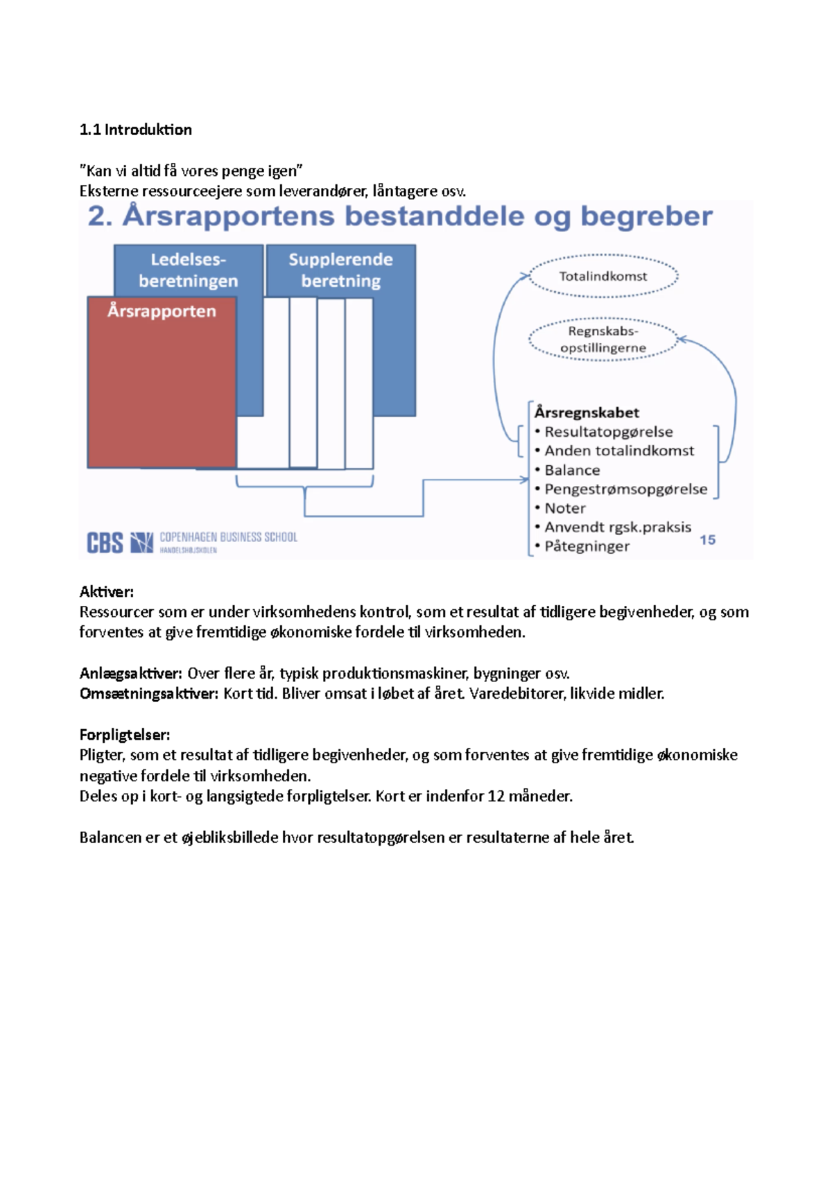 Eksternt Regnskab Egne Noter - 1 Introduktion ”Kan Vi Altid Få Vores ...