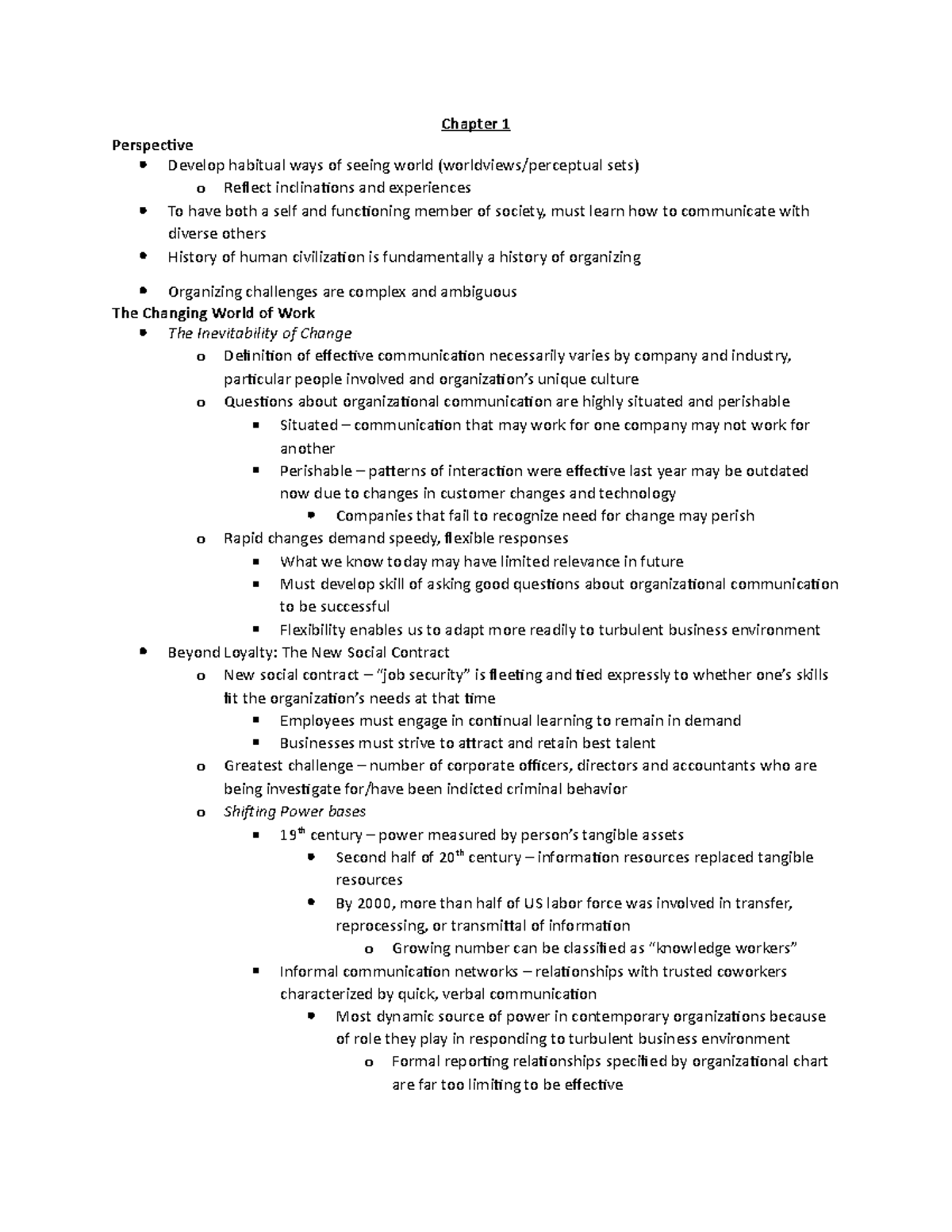 Chapter 1 Outline - Chapter 1 Perspective Develop habitual ways of ...