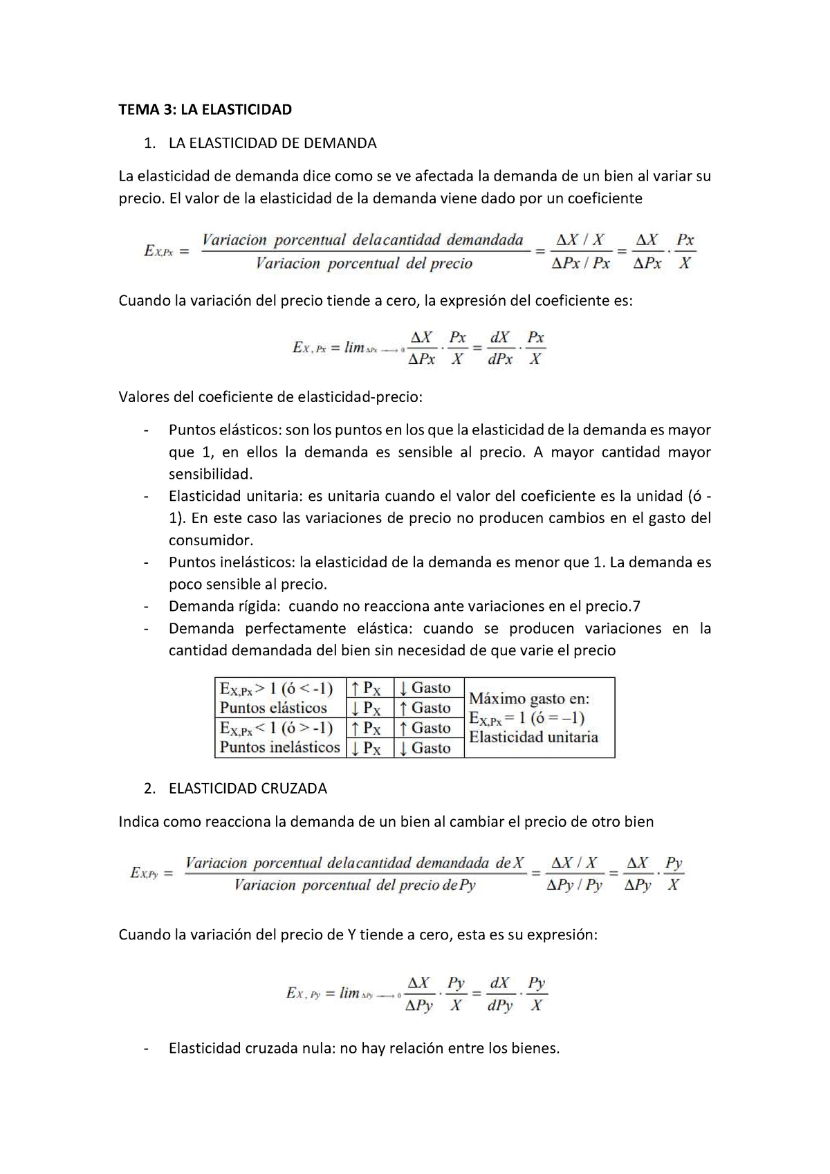 TEMA 3 - Apuntes Tema 3 - TEMA 3: LA ELASTICIDAD 1. LA ELASTICIDAD DE ...