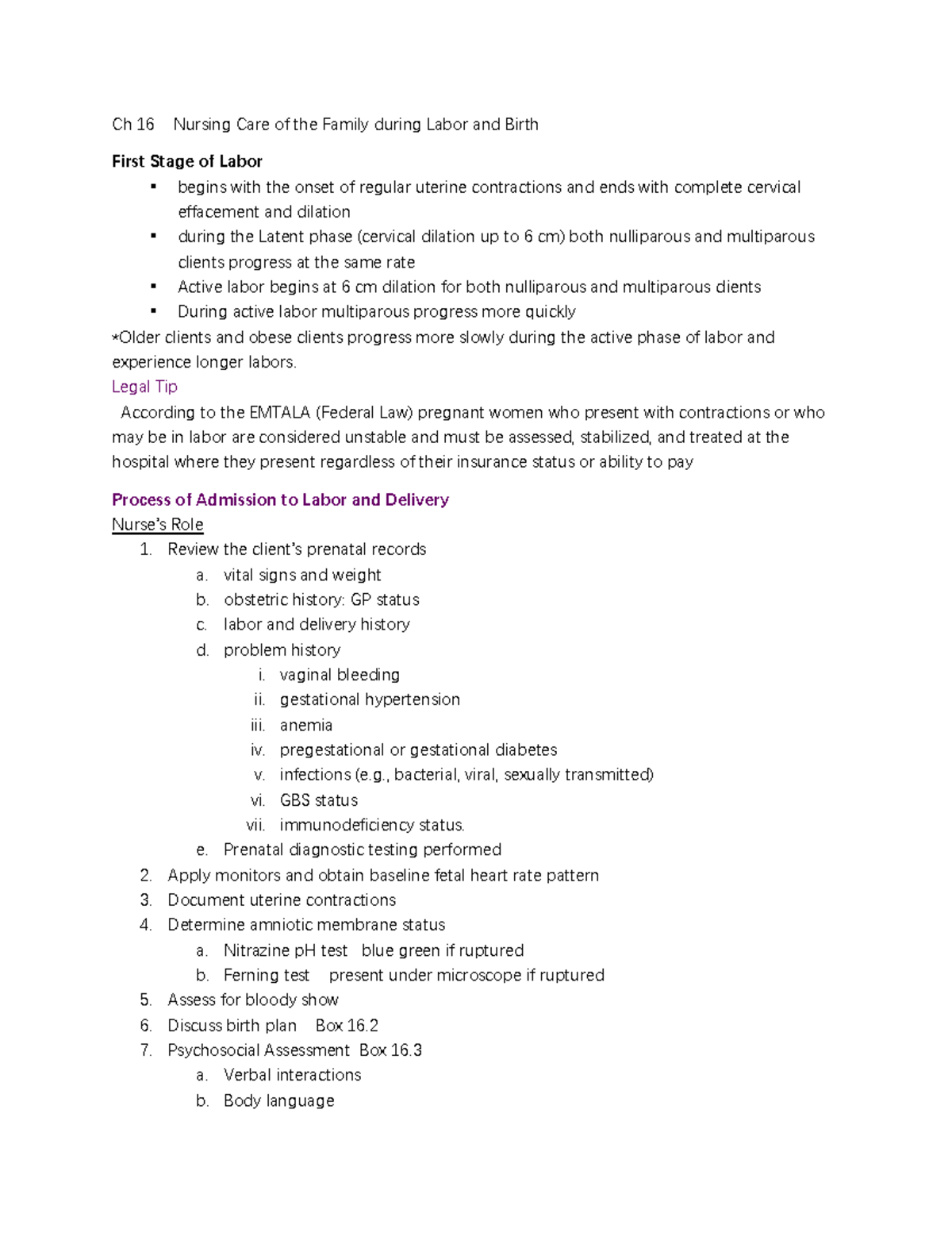 Wk 3 Outline Ch 16 - Chapter Information - Ch 16 Nursing Care Of The ...