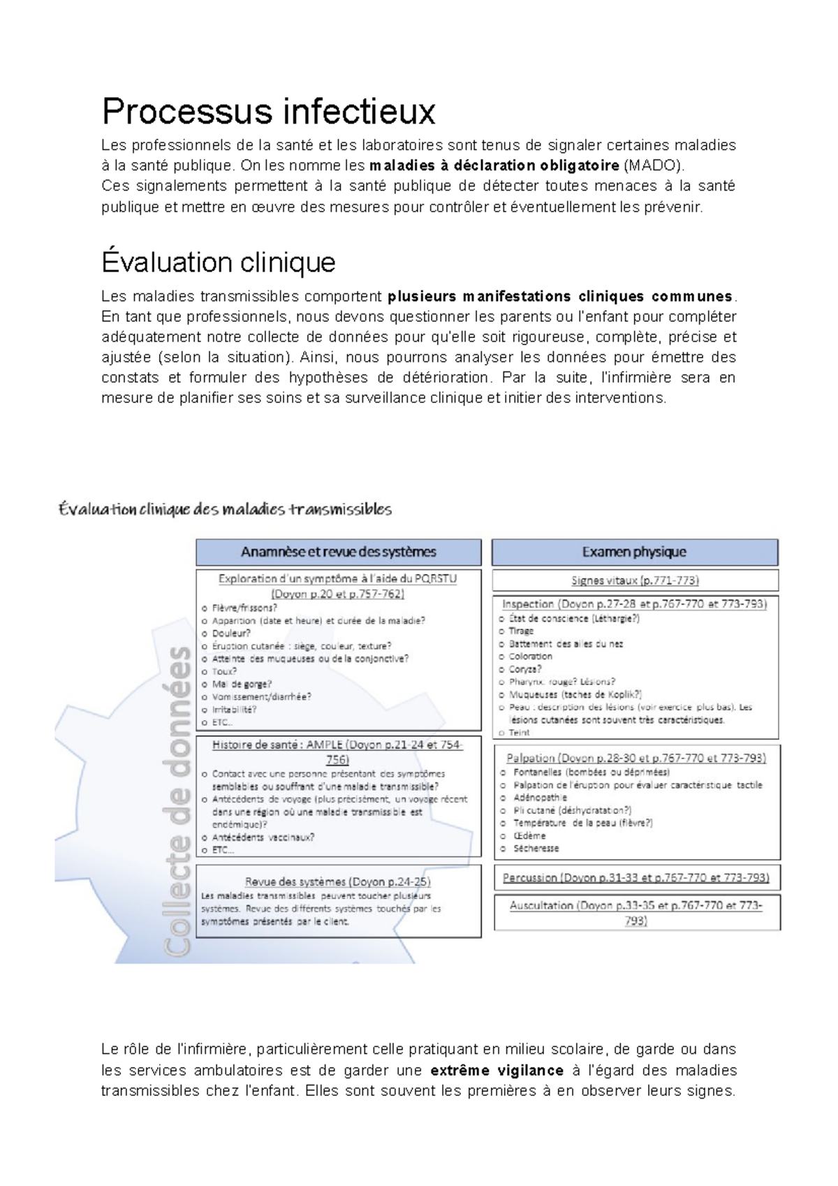 Processus infectieux pédiatrie - Processus infectieux Les ...