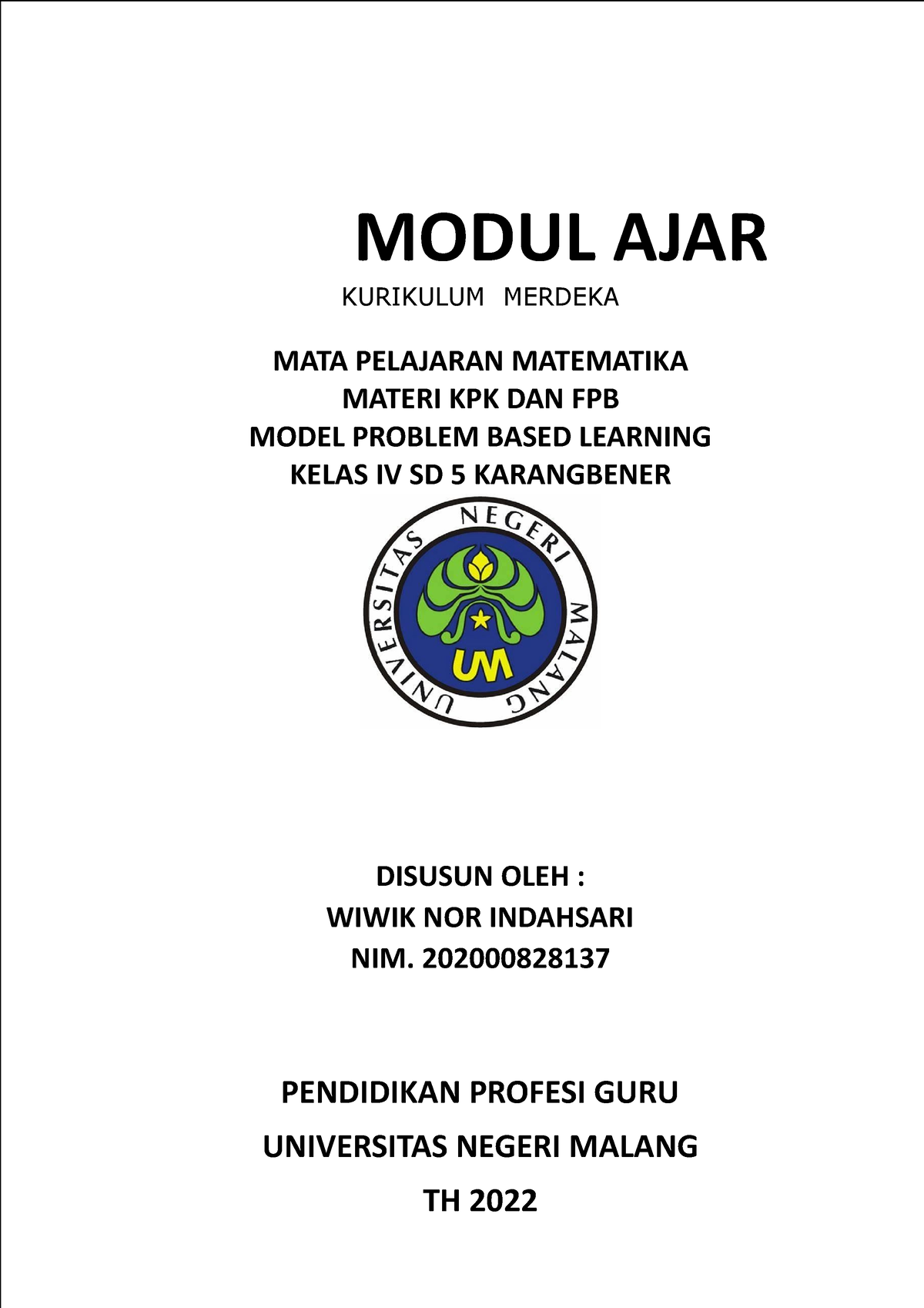 Modul KPK DAN FPB KLS 4 - HHSCDHJ - MODUL AJAR KURIKULUM MERDEKA MATA ...