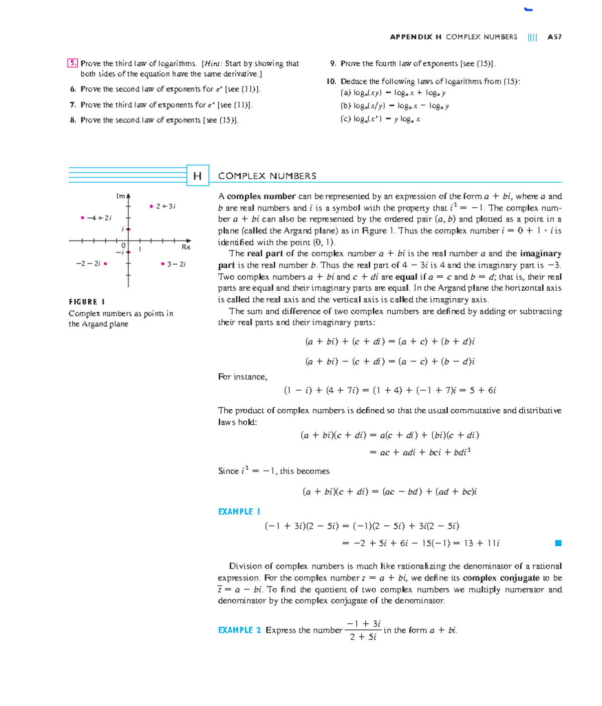 Math ch-H - math work - APPENDIX H COMPLEX NUMBERS | | | | A ...