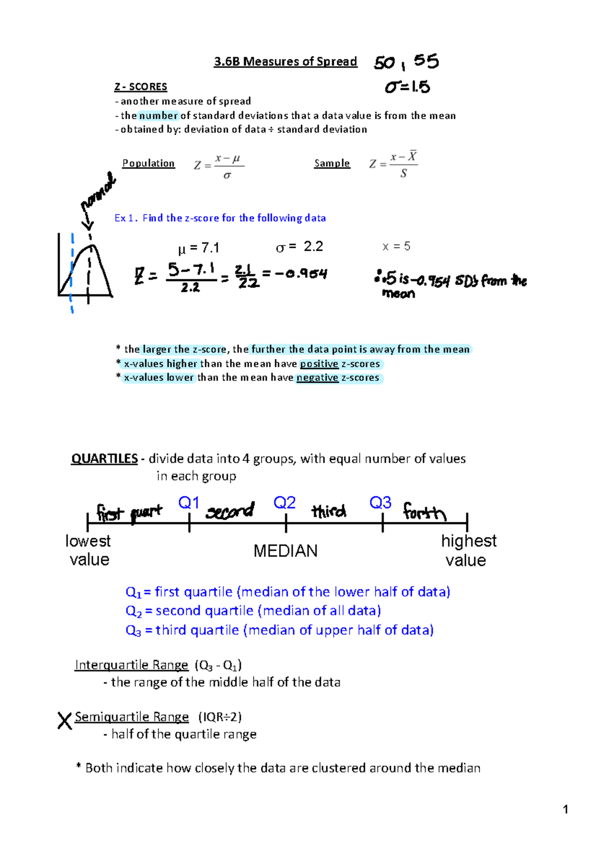 S-306B Measures of Spread - Day 2 - 1 Z ‐ SCORES ‐ another measure of ...