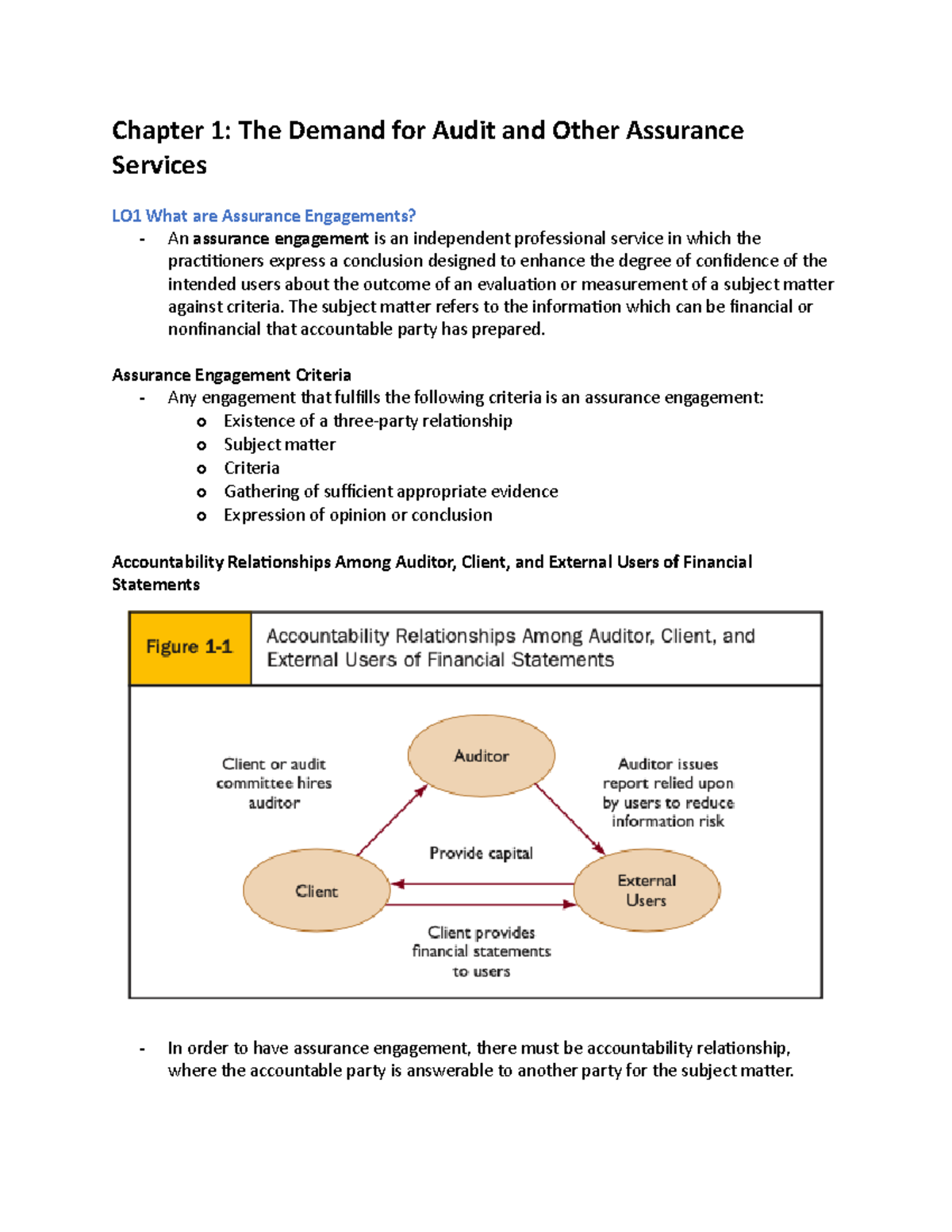 Chapter 1 - Note - Chapter 1: The Demand For Audit And Other Assurance ...