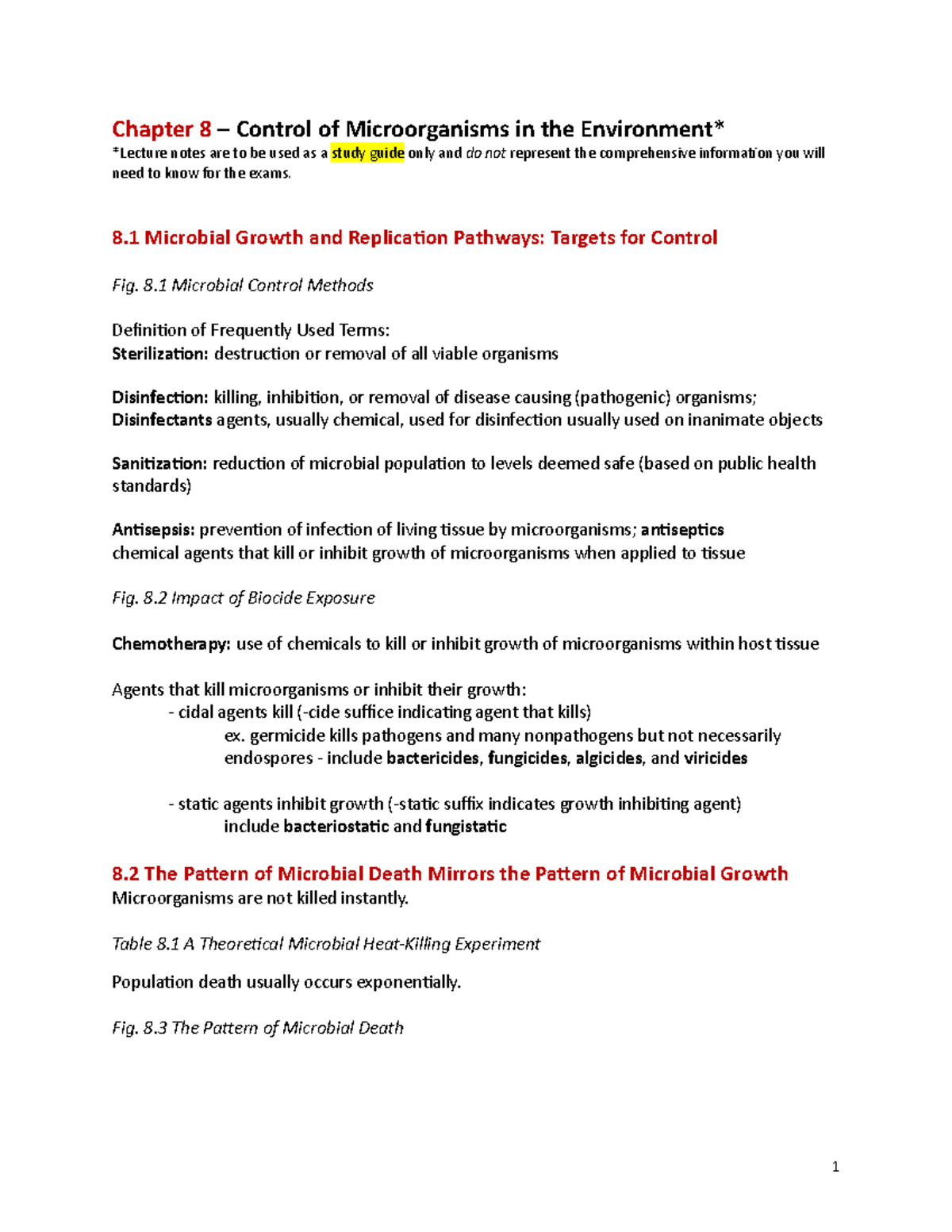 HCCS BIOL 2421 Chapter 8 Lecture Notes 10e S20 - Chapter 8 – Control of ...