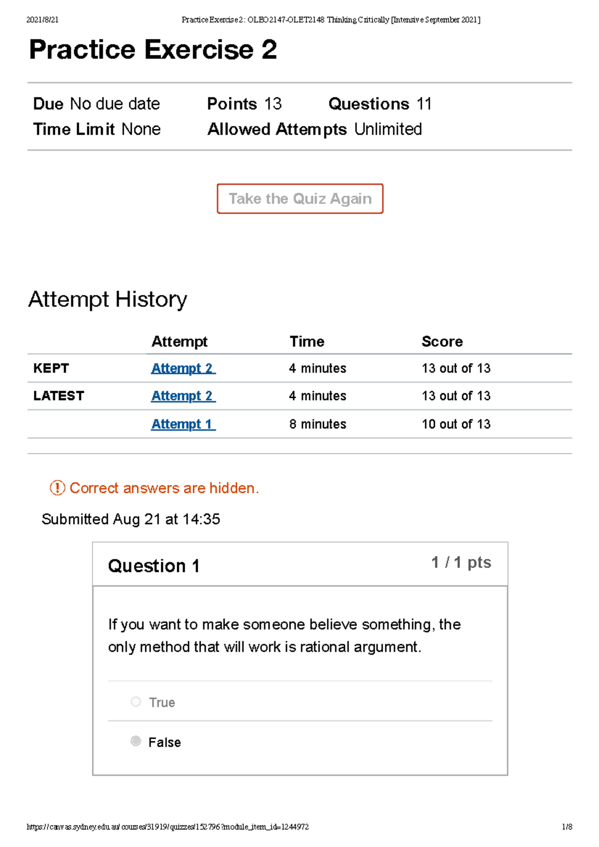 Practice Exercise 2 OLEO2147-OLET2148 Thinking Critically [Intensive ...